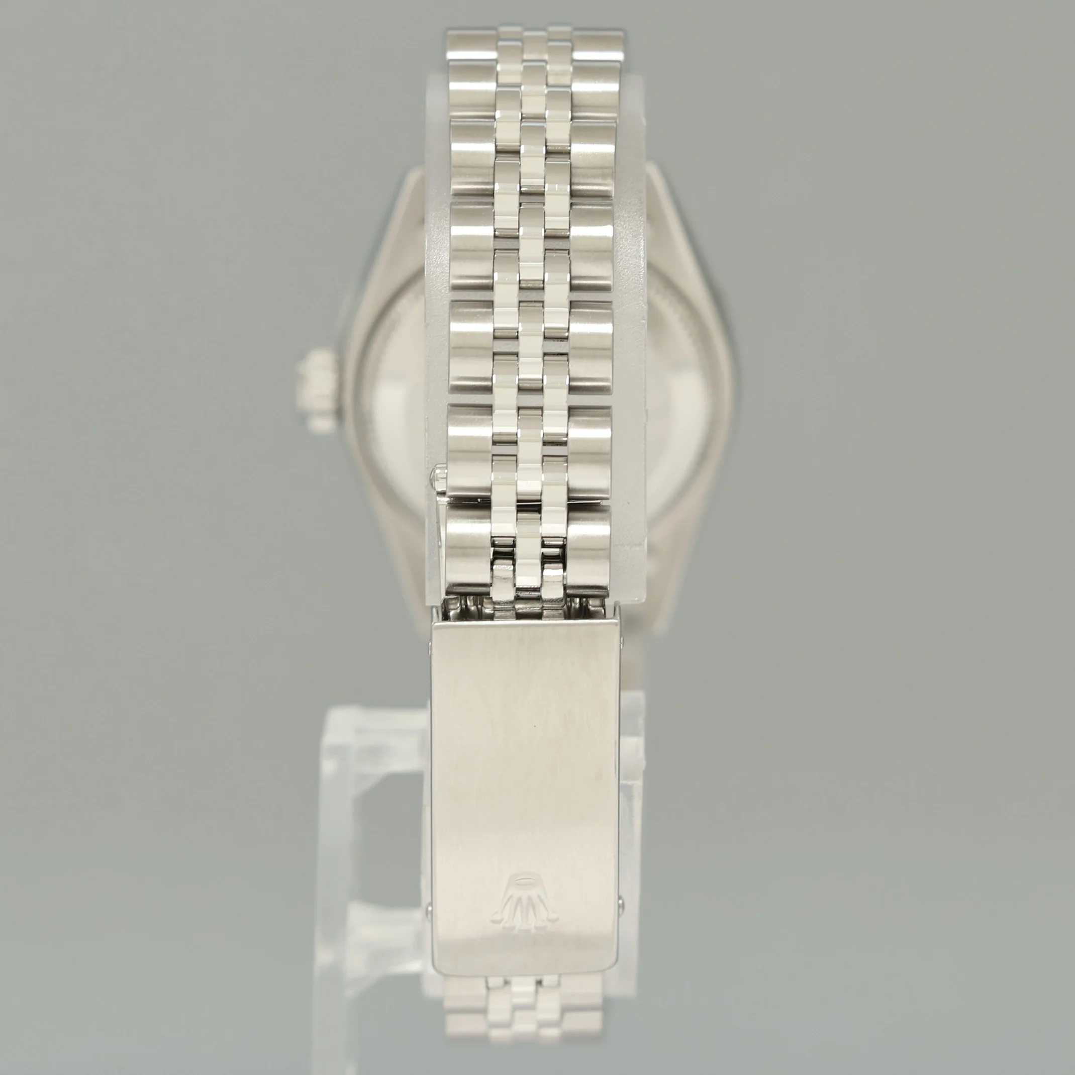 MINT Ladies Rolex 79174 DateJust 26mm Silver Blue Vignette Diamond Bezel Jubilee Watch Box - Image 5