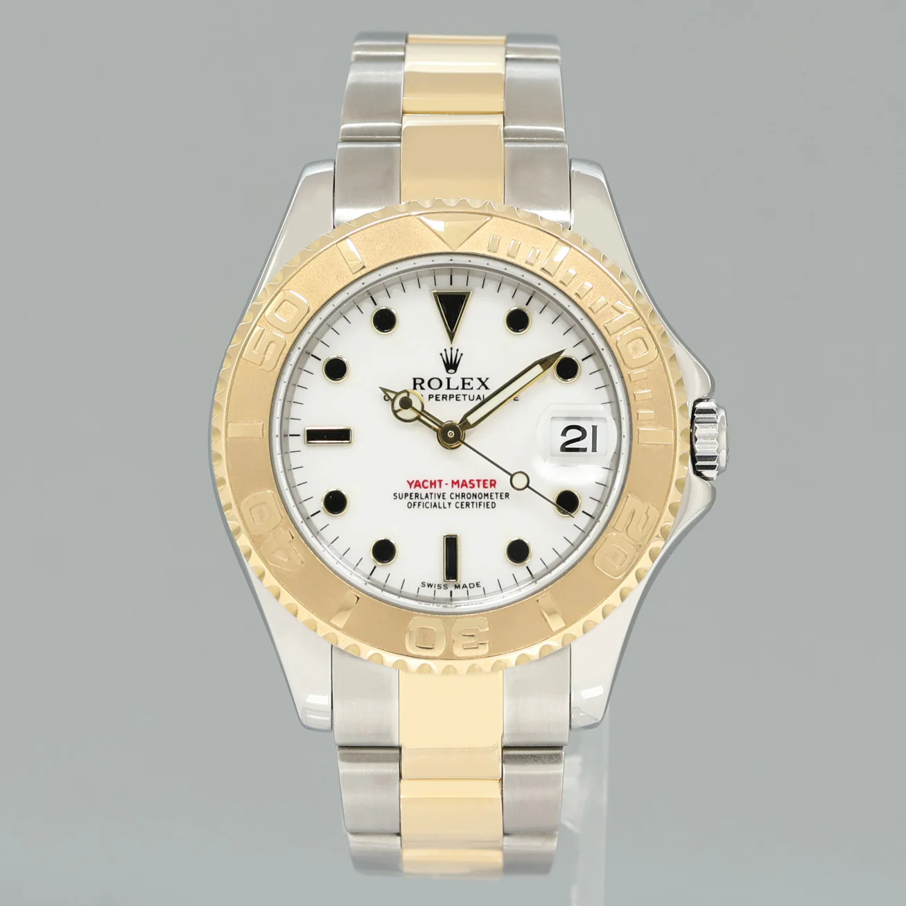 MINT Ladies Rolex Yacht-Master 168623 35mm Yellow Gold Two Tone White Watch Box - Image 2