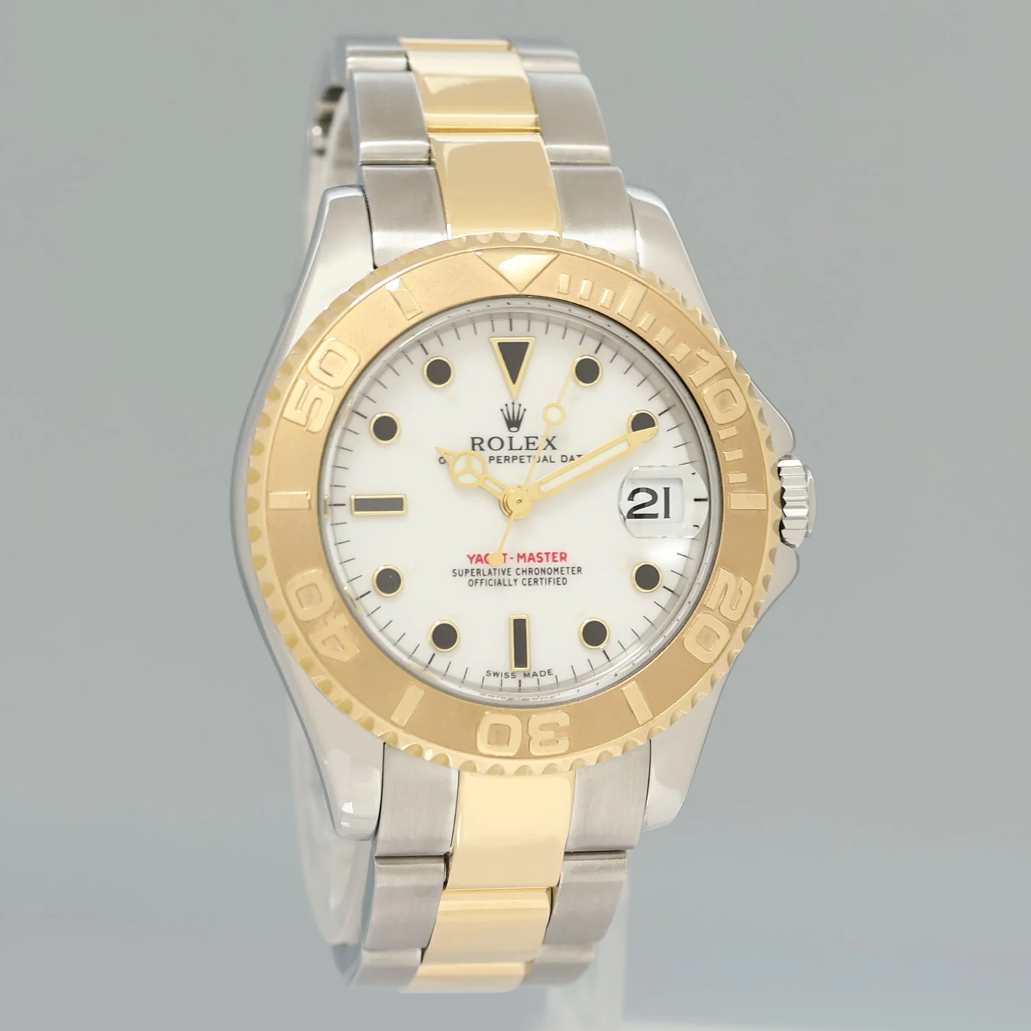 MINT Ladies Rolex Yacht-Master 168623 35mm Yellow Gold Two Tone White Watch Box - Image 3