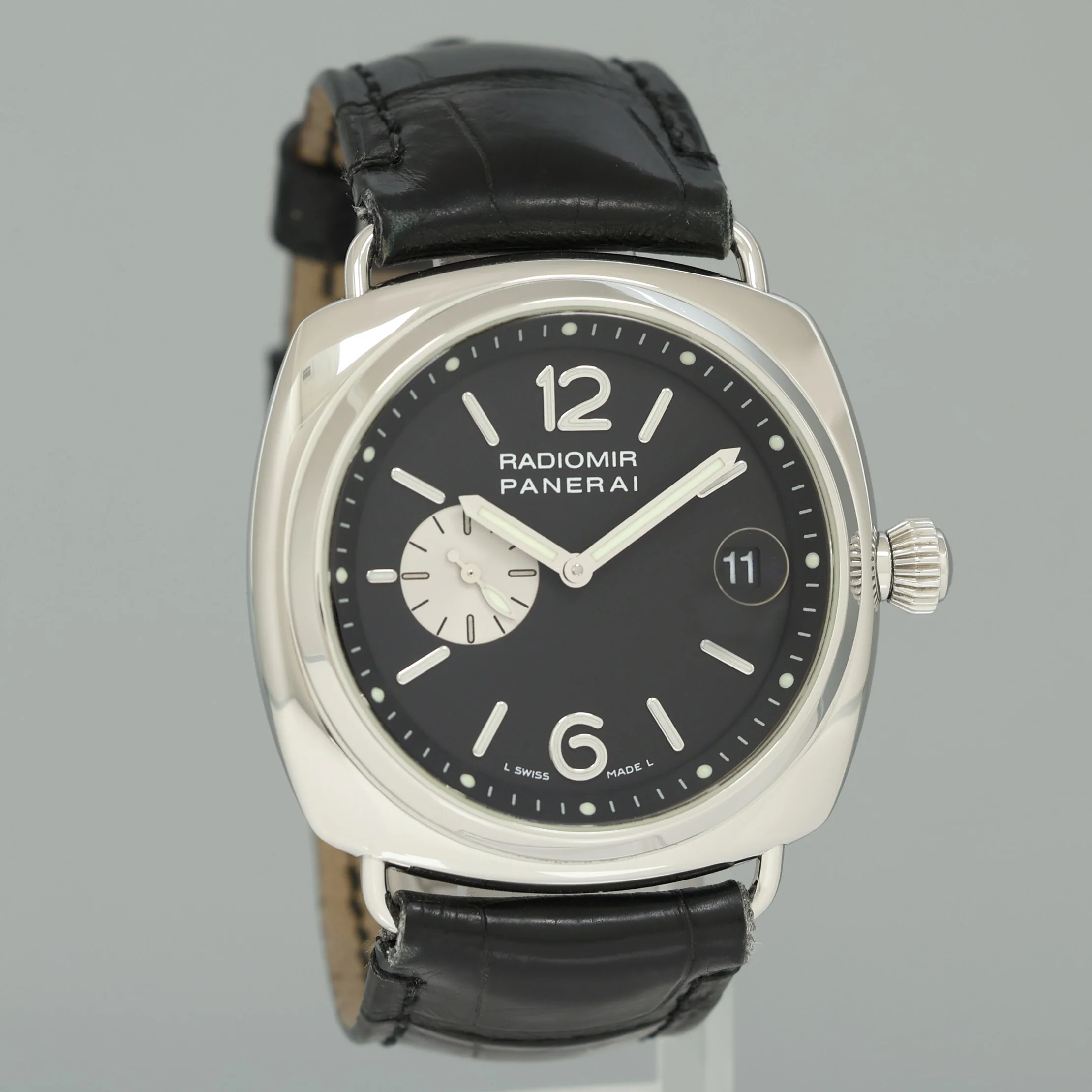 MINT Panerai Radiomir Stainless Steel Black 42mm Leather PAM0014 Watch - Image 2