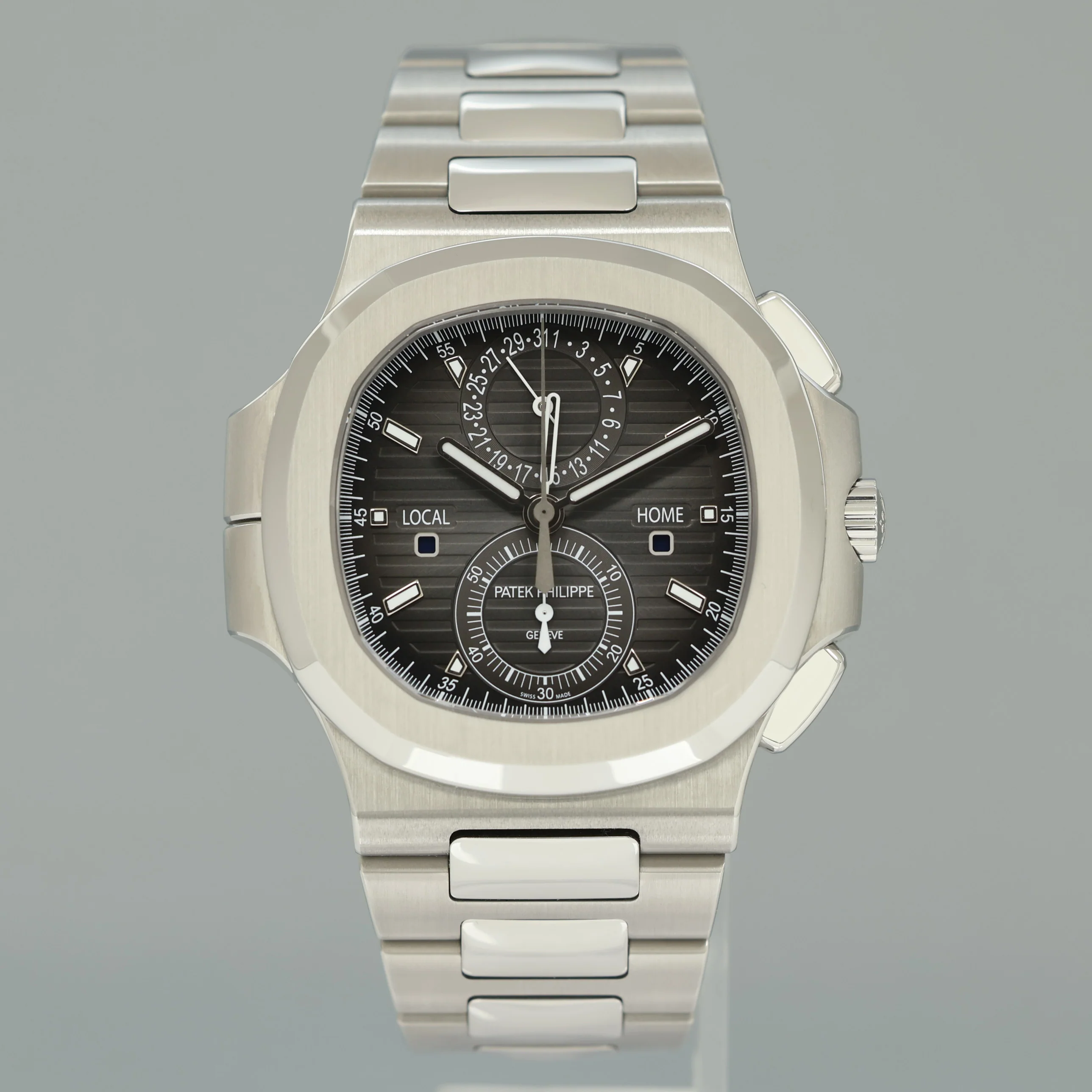 MINT PAPERS Patek Philippe Nautilus 5990/1A-001 Grey Dial 40.5mm Travel Time Chronograph Stainless Steel Watch Box - Image 3