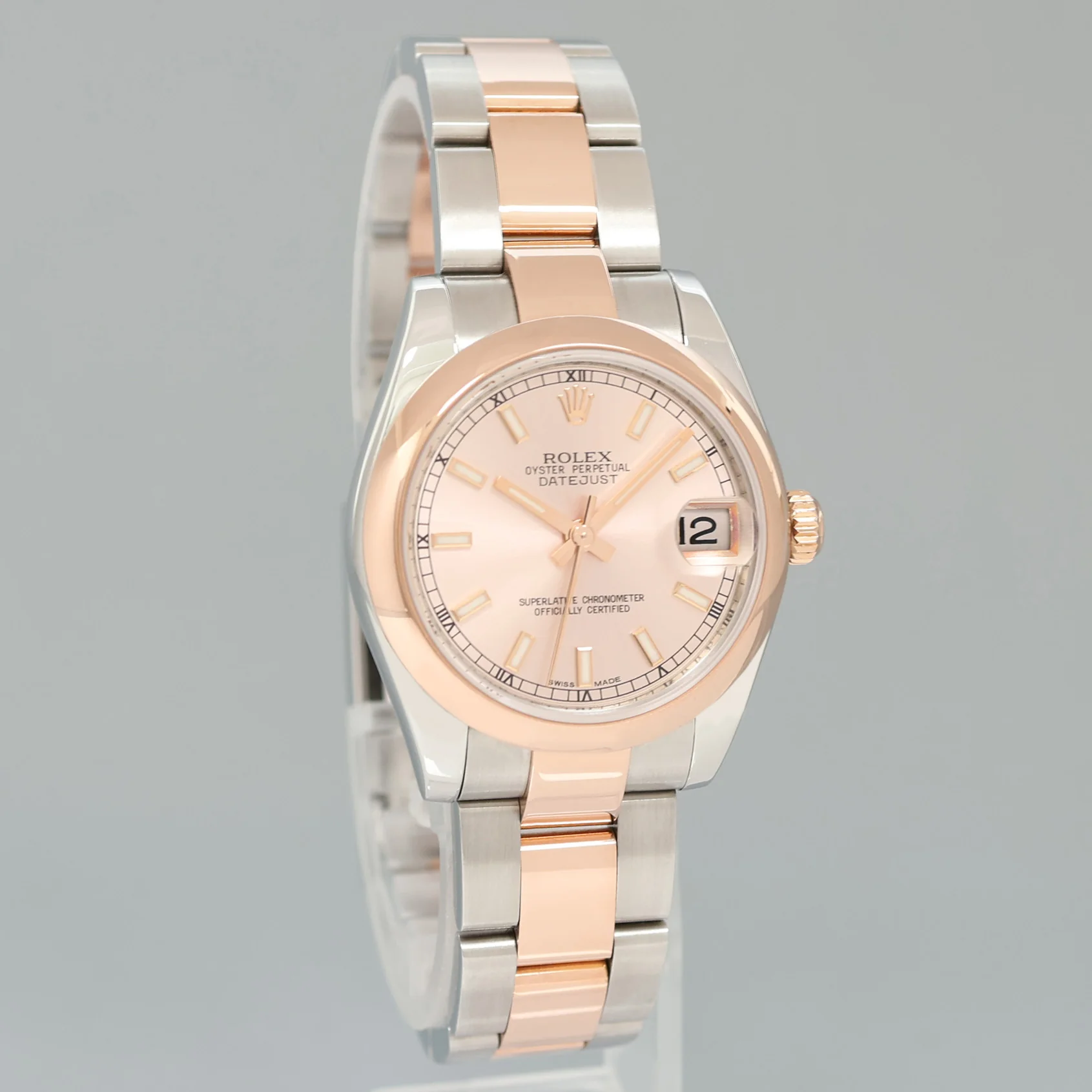 MINT PAPERS Rolex Datejust 178241 Rose Gold Two Tone Steel 31mm Pink Dial Watch - Image 3