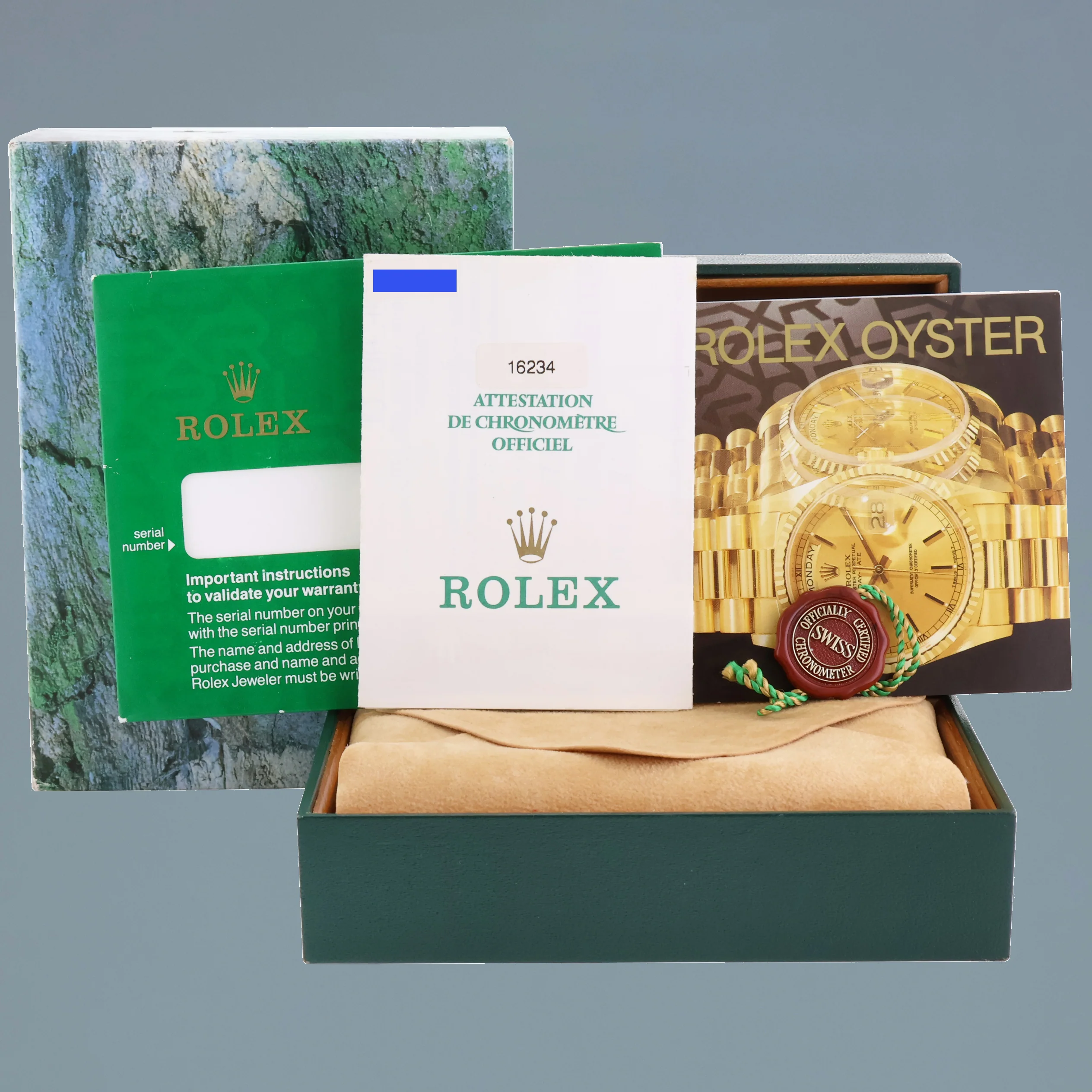 MINT PAPERS Rolex DateJust 16234 Glacier Blue Diamond Jubilee White Gold Fluted 36mm Watch Box - Image 7