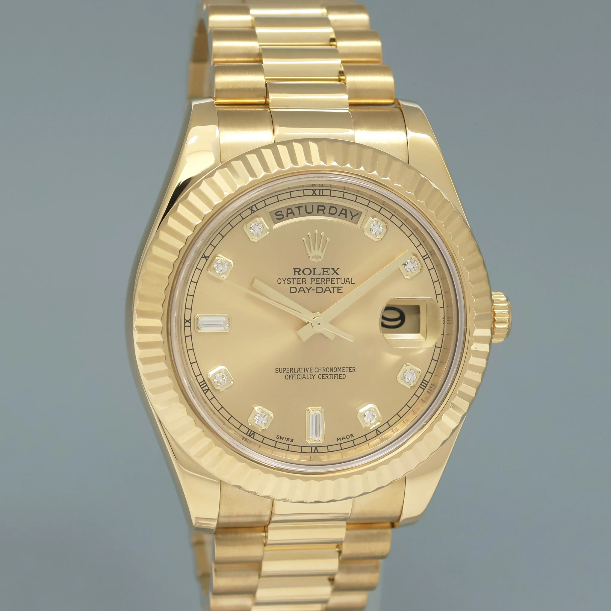 MINT PAPERS Rolex Day Date II President Yellow Gold Diamond 41mm 218238 Watch Box - Image 3