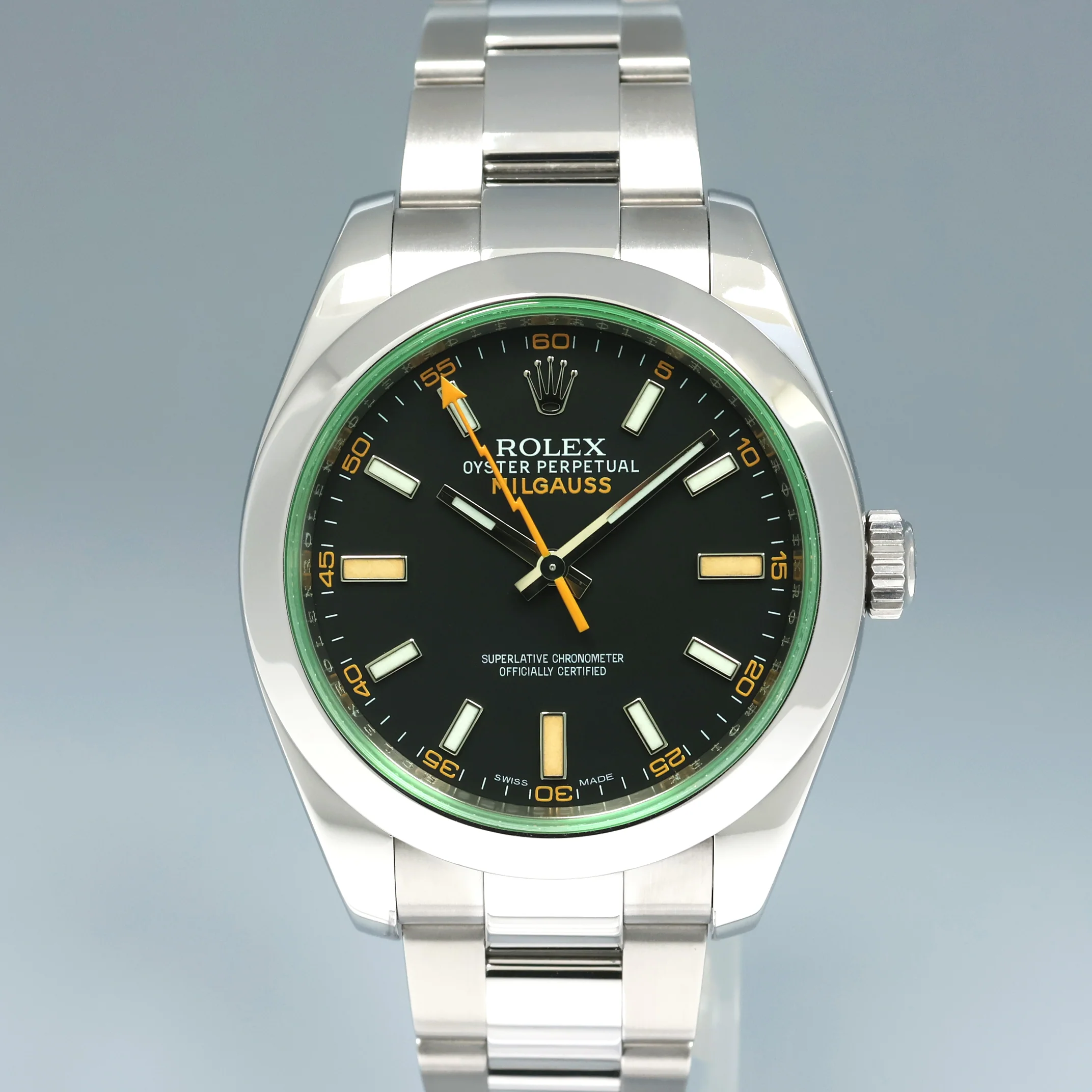 MINT PAPERS Rolex Milgauss Green Anniversary Orange Black 116400GV Steel Watch Box - Image 2