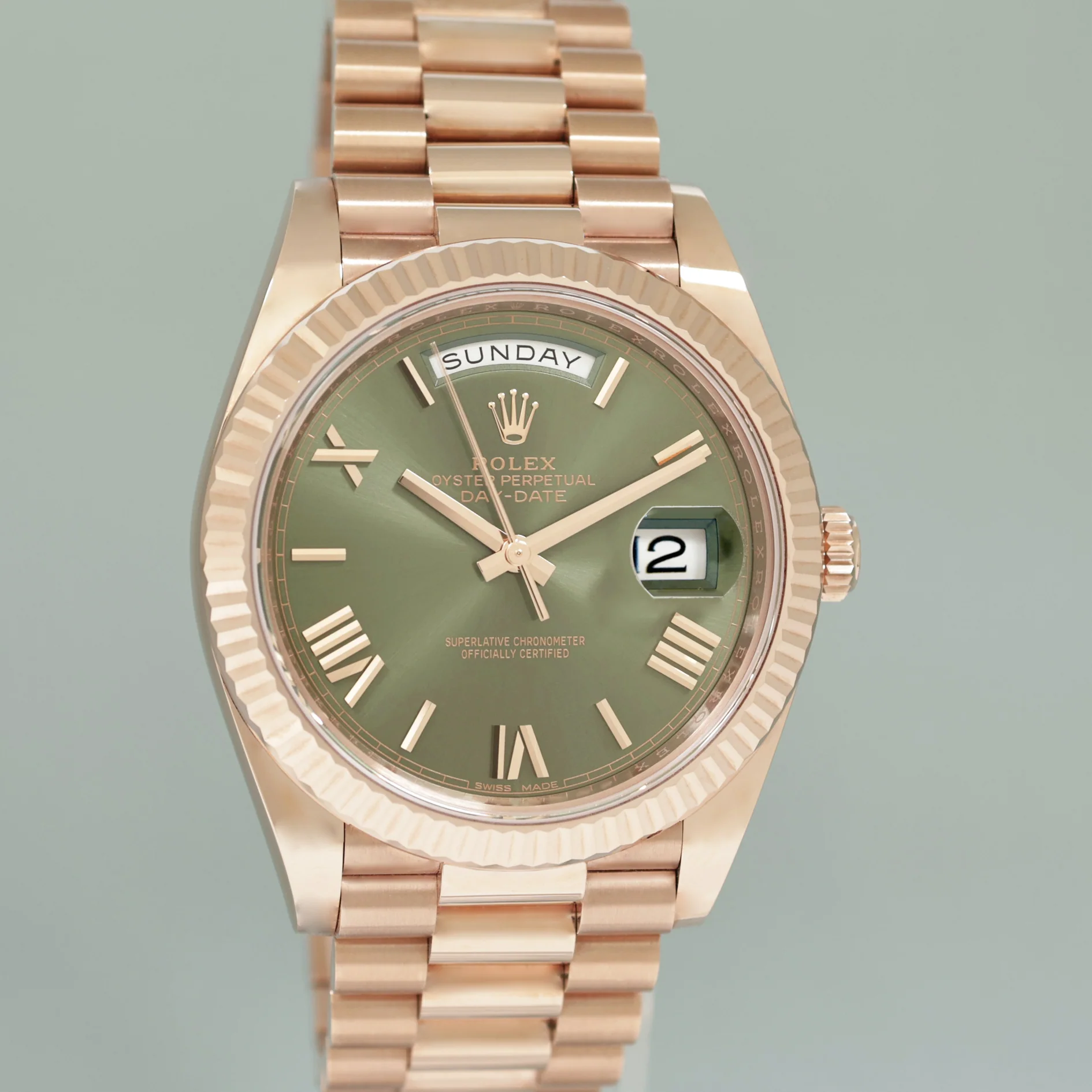 MINT PAPERS Rolex President 40mm Rose Gold Olive Green 228235 Watch Box - Image 3