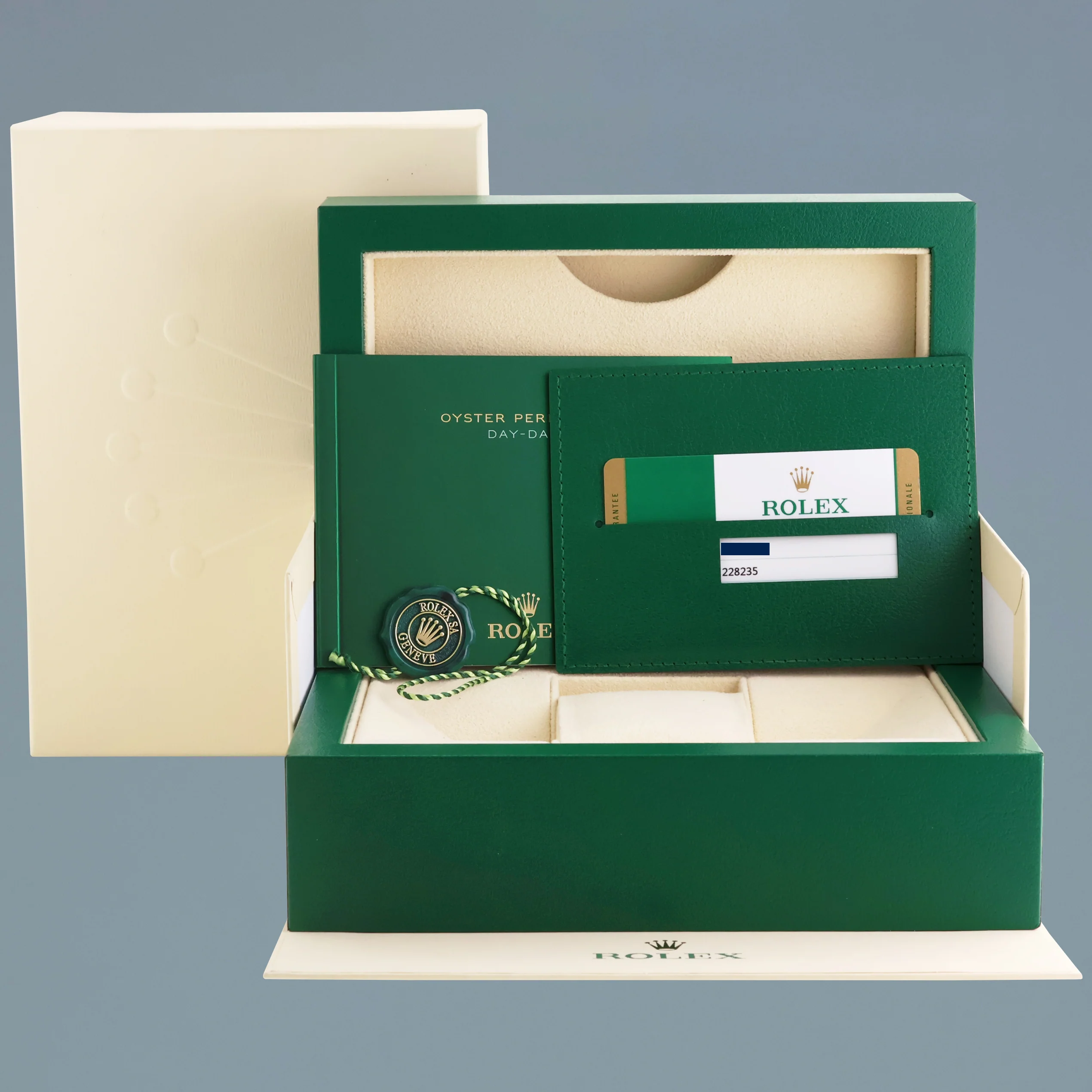 MINT PAPERS Rolex President 40mm Rose Gold Olive Green 228235 Watch Box - Image 7