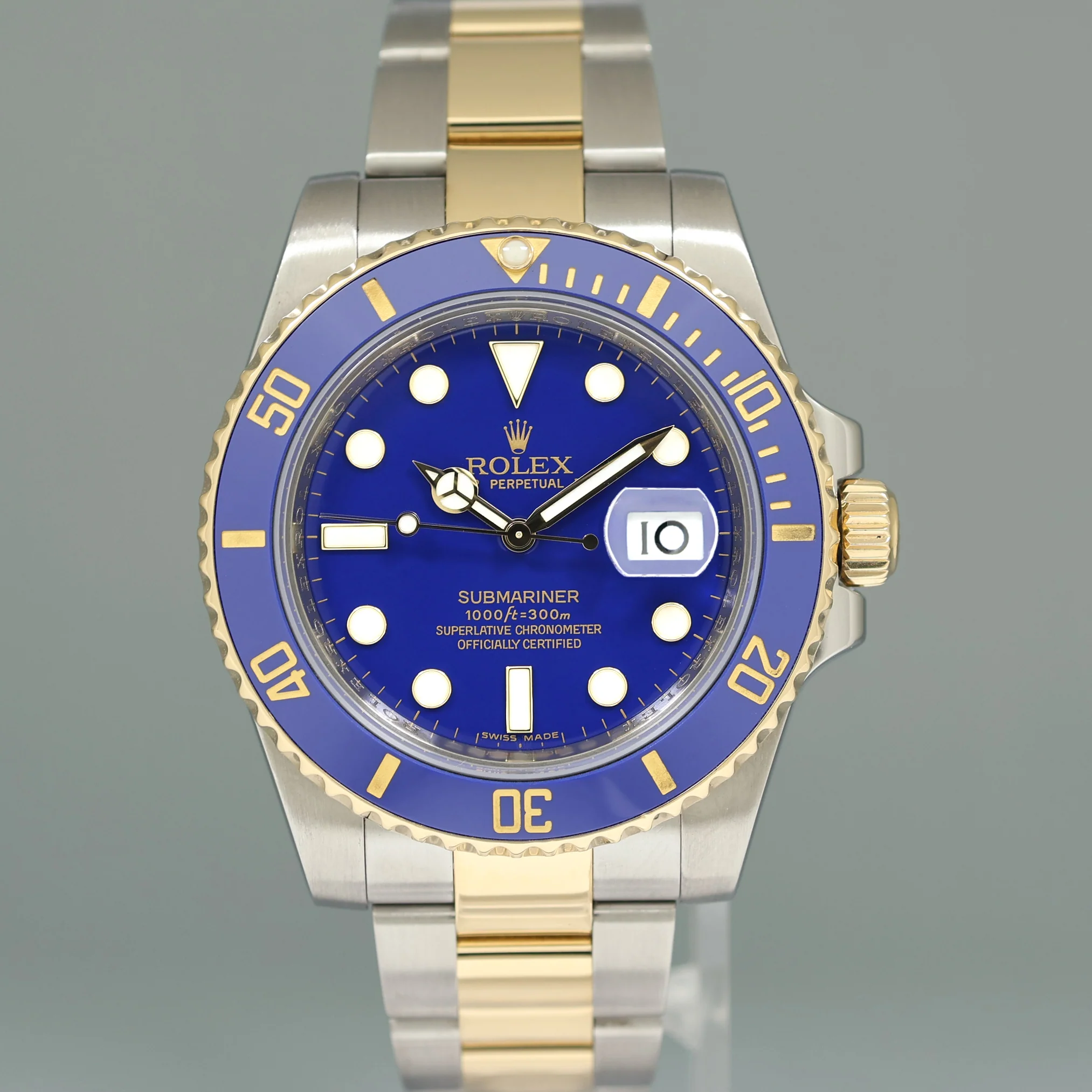 MINT PAPERS Rolex Submariner 116613LB Two Tone 40mm Yellow Gold Blue Smurf Watch - Image 2