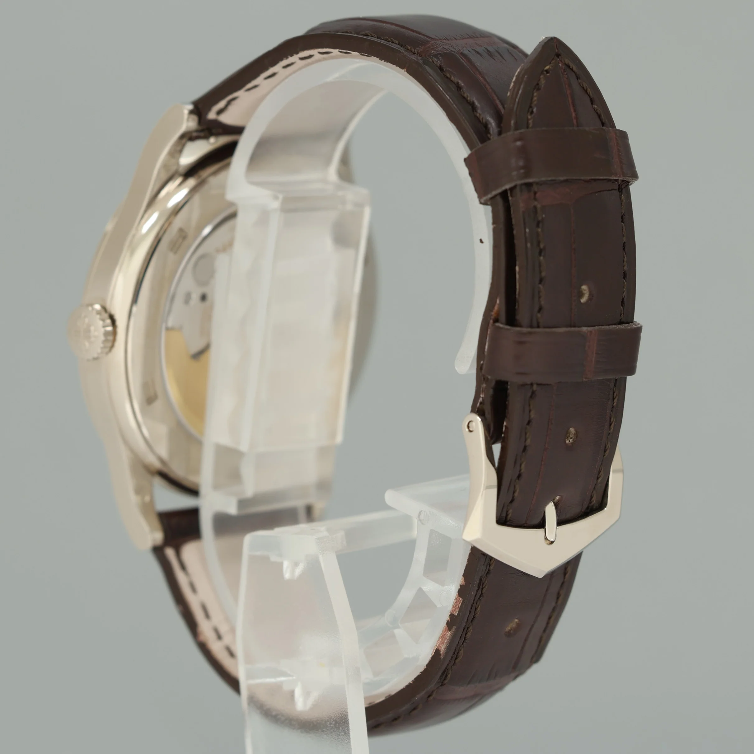 2010 PAPERS MINT Patek Philippe 5296G 38mm White Gold Calatrava Black Leather Watch - Image 4