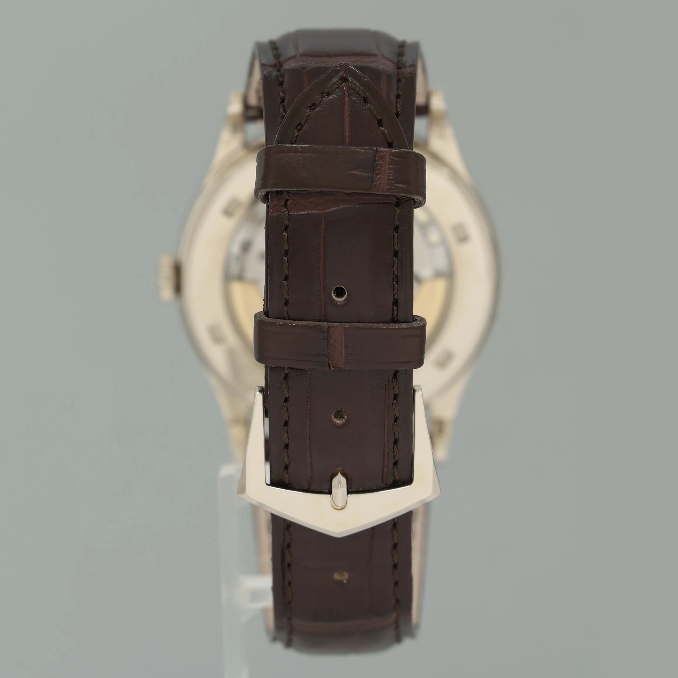 2010 PAPERS MINT Patek Philippe 5296G 38mm White Gold Calatrava Black Leather Watch - Image 5