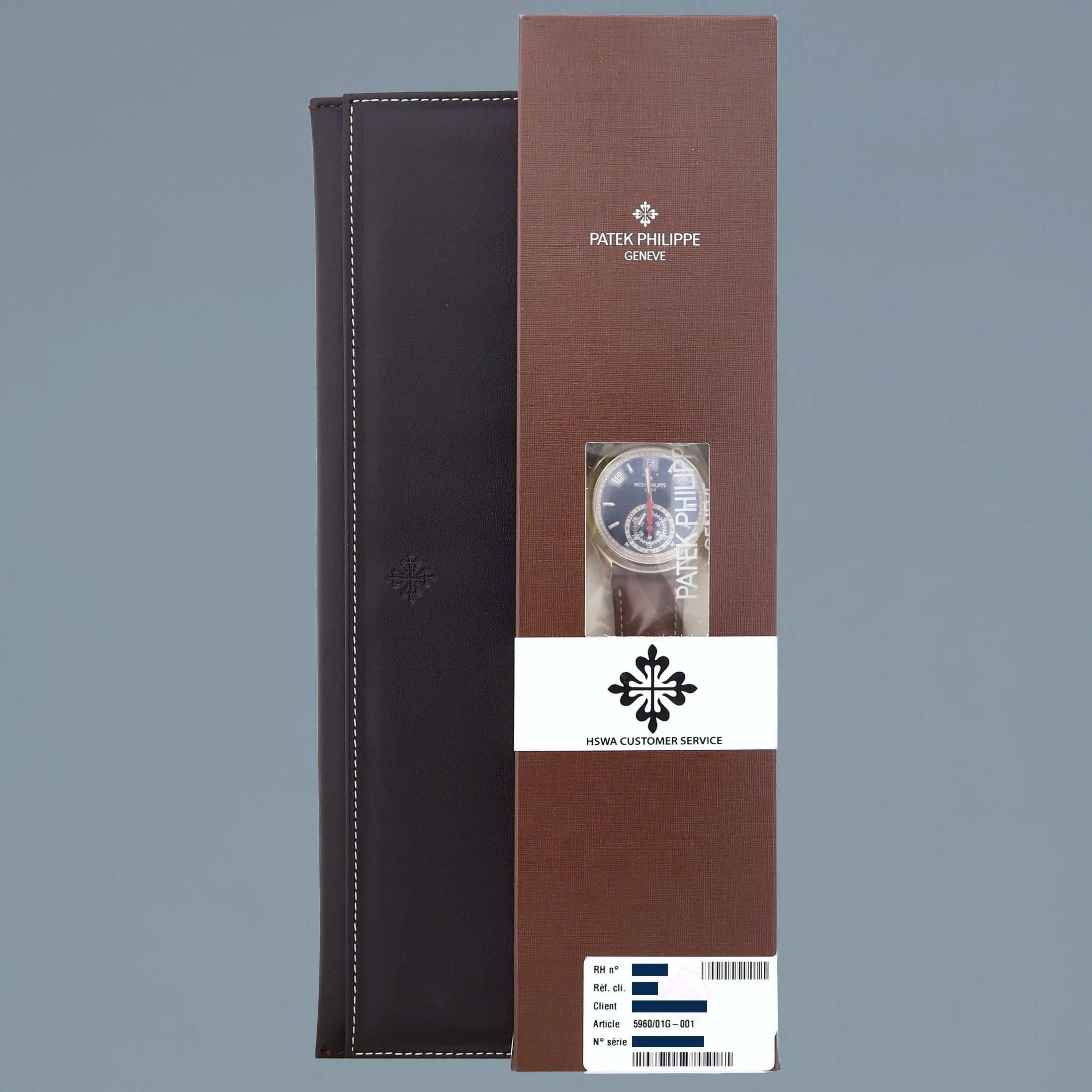 2026 SERVICE PAPERS Patek Philippe 5960G White Gold Chrono Blue Calendar Watch - Image 8