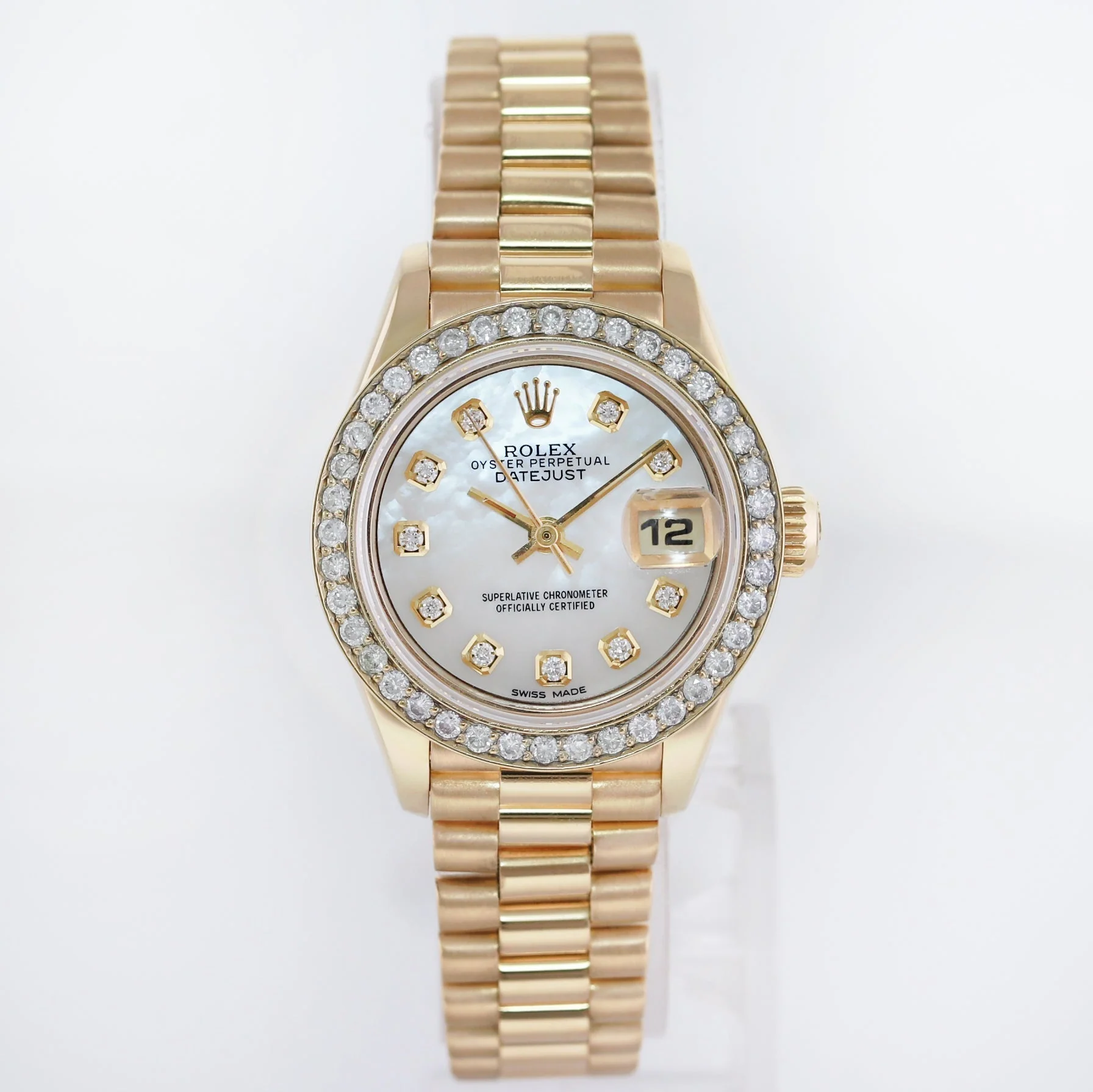 MINT Pearl Diamond Ladies Rolex DateJust 69178 President 26mm 18k Yellow Gold Watch Box - Image 2