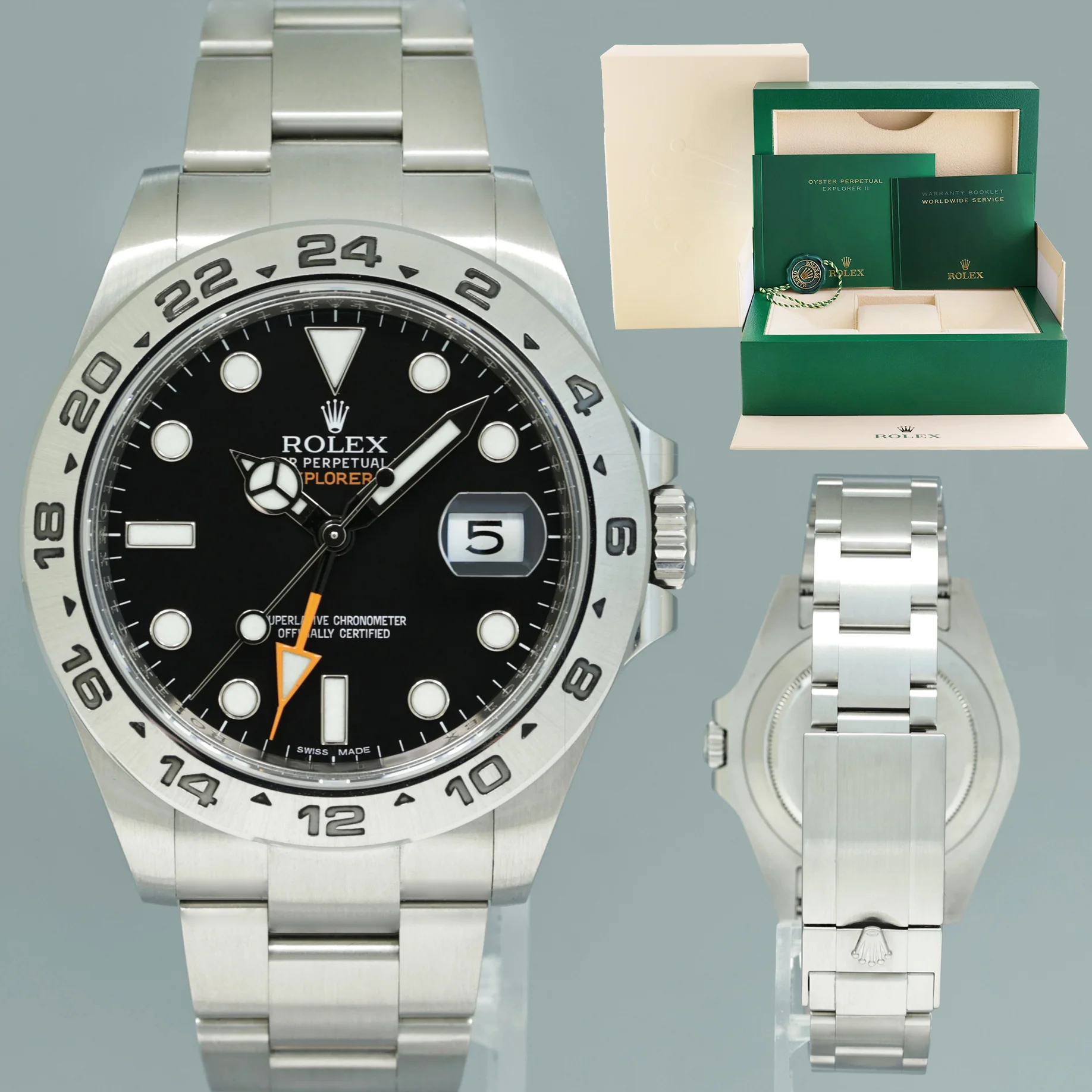 MINT Rolex 216570 Explorer II 42mm Black Dial Steel Oyster Watch Box