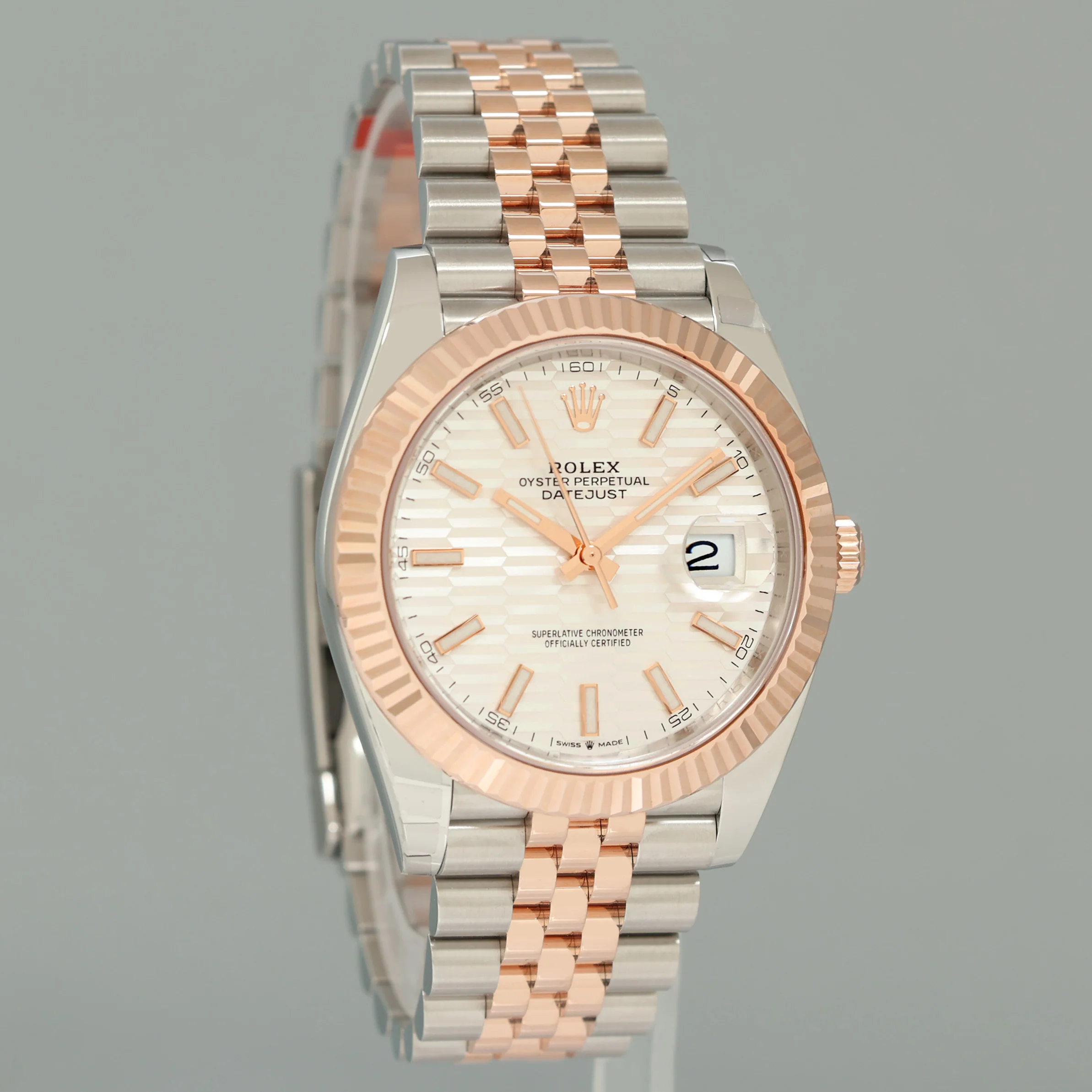 2023 PAPERS NEW Rolex DateJust 41 126331 Motif Rose Gold Two-Tone Jubilee Watch Box - Image 3