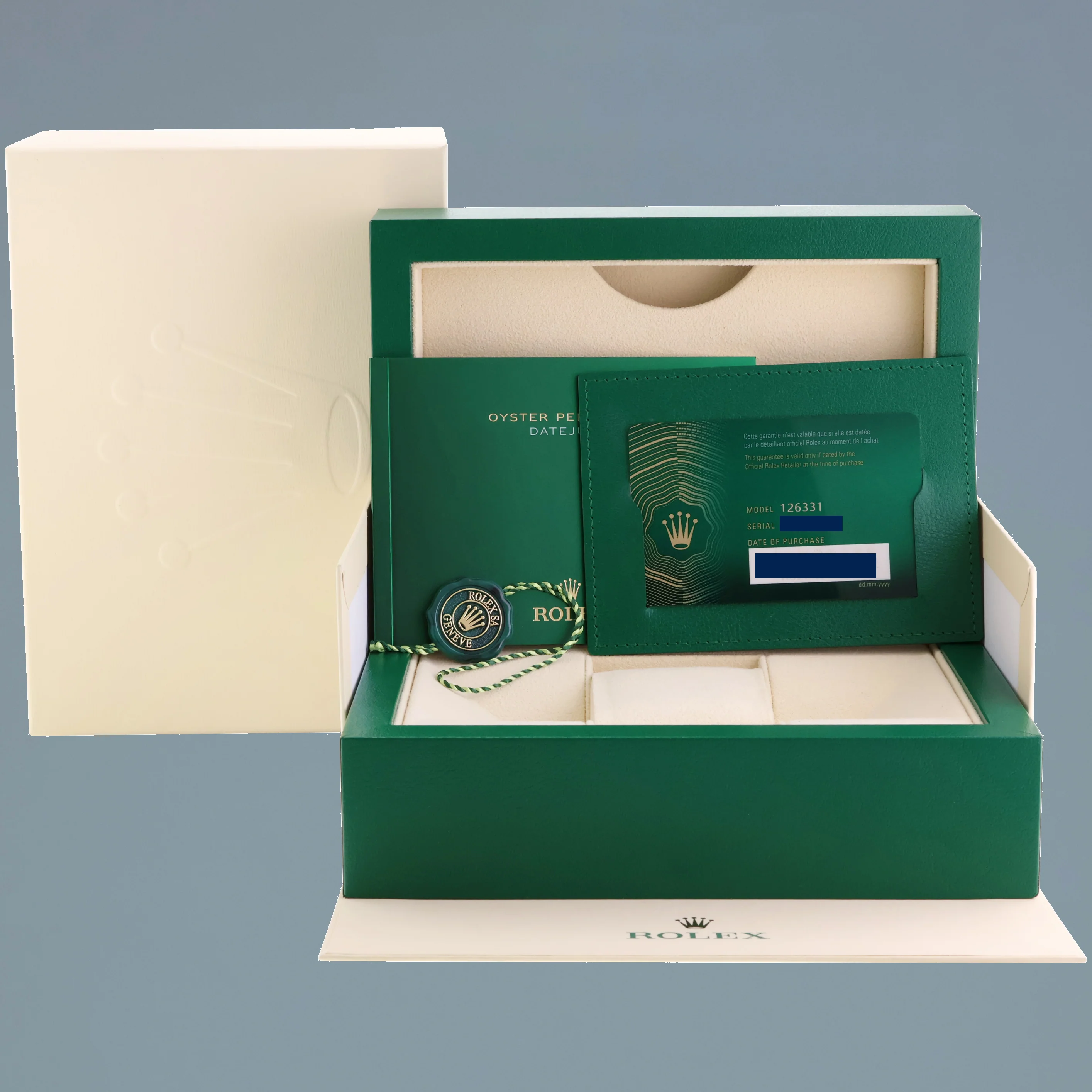 2023 PAPERS NEW Rolex DateJust 41 126331 Motif Rose Gold Two-Tone Jubilee Watch Box - Image 7
