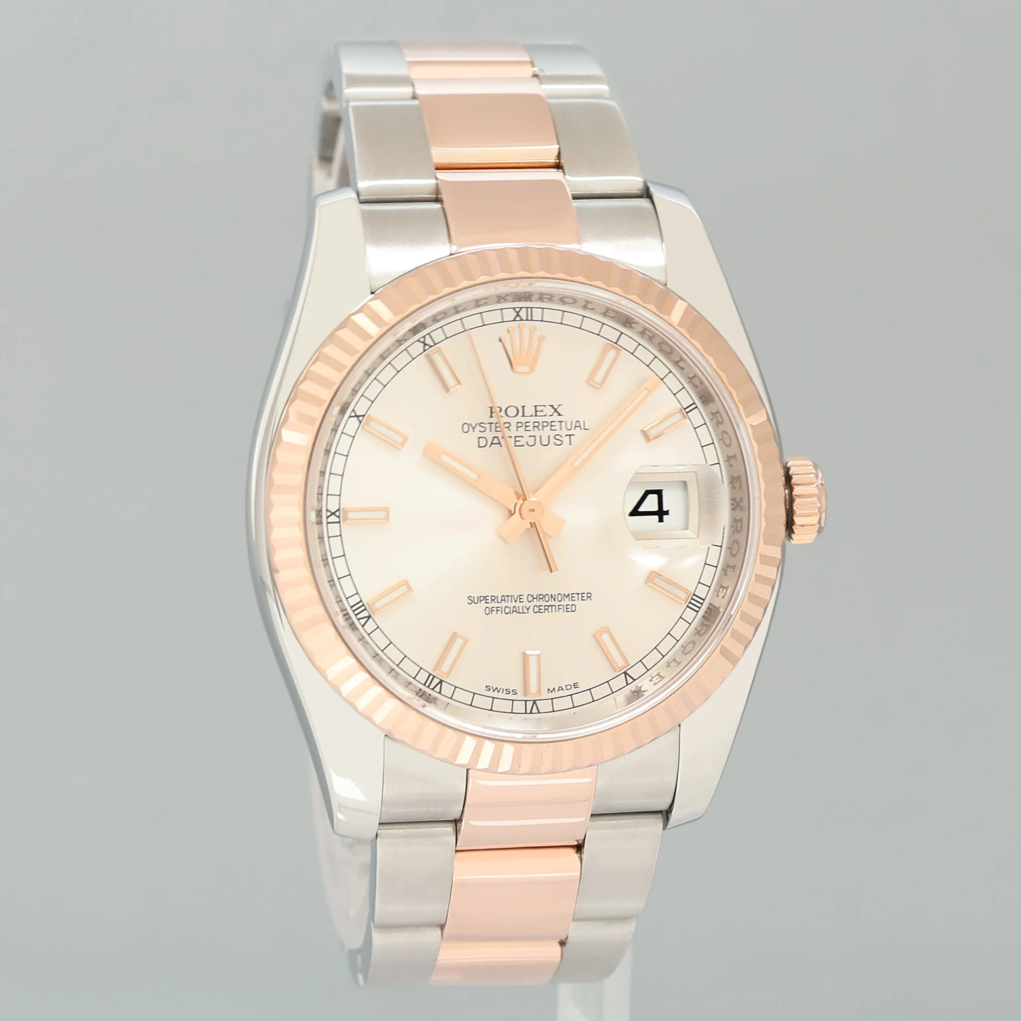 MINT Rolex DateJust Tone Rose Gold Steel 36mm Silver Stick 116231 Watch Box - Image 3