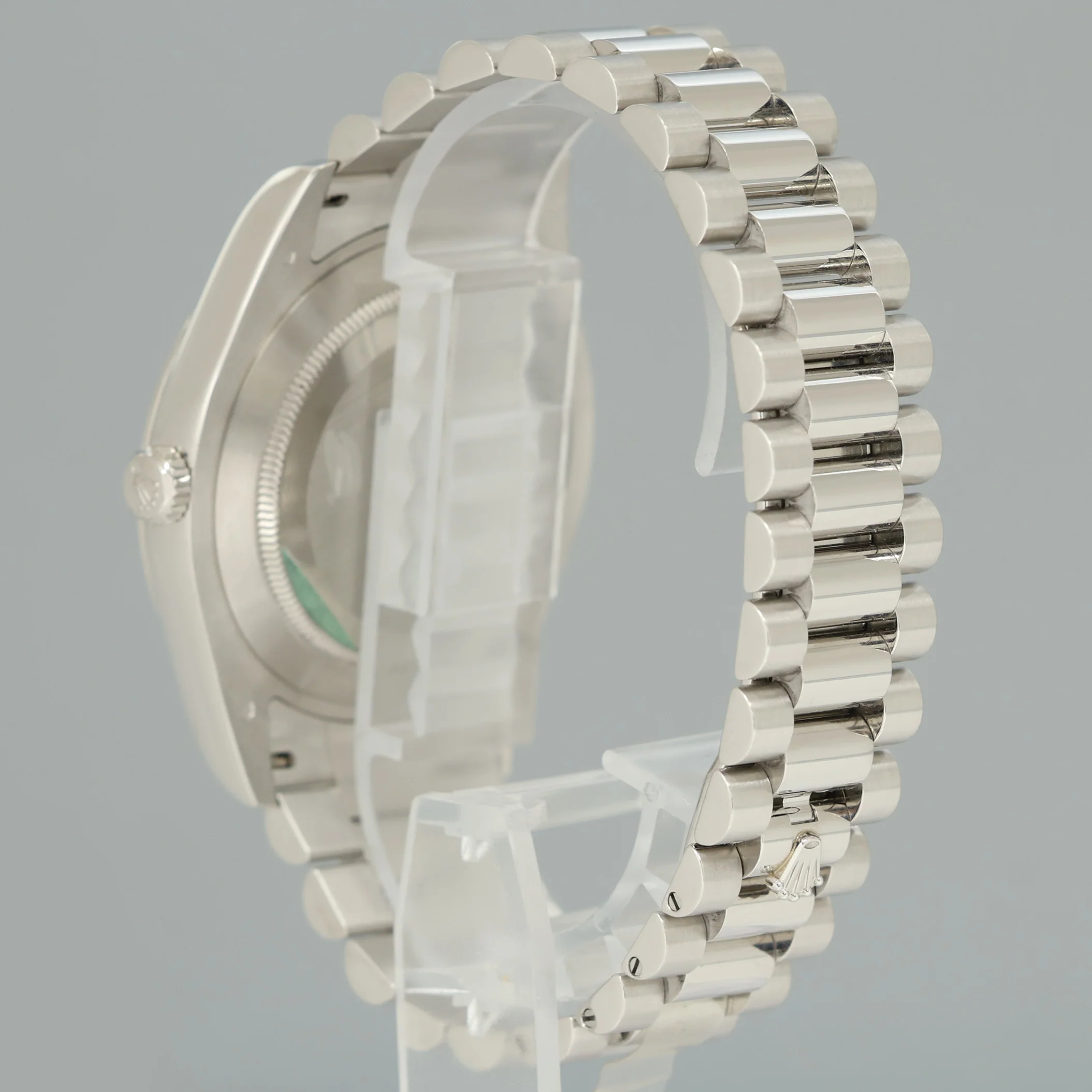 NOS STICKERED NEW Rolex Day-Date 41mm Blue Roman Platinum President 218206 Watch - Image 4