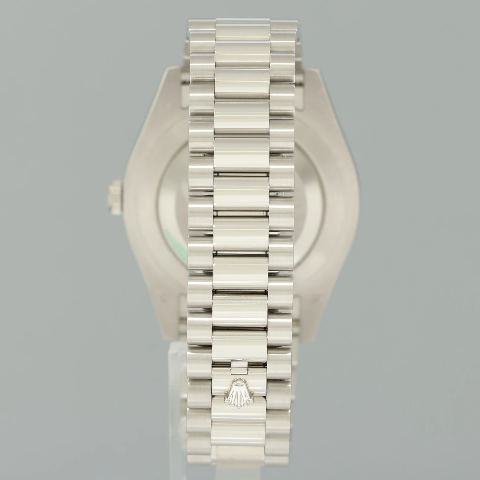 NOS STICKERED NEW Rolex Day-Date 41mm Blue Roman Platinum President 218206 Watch - Image 5