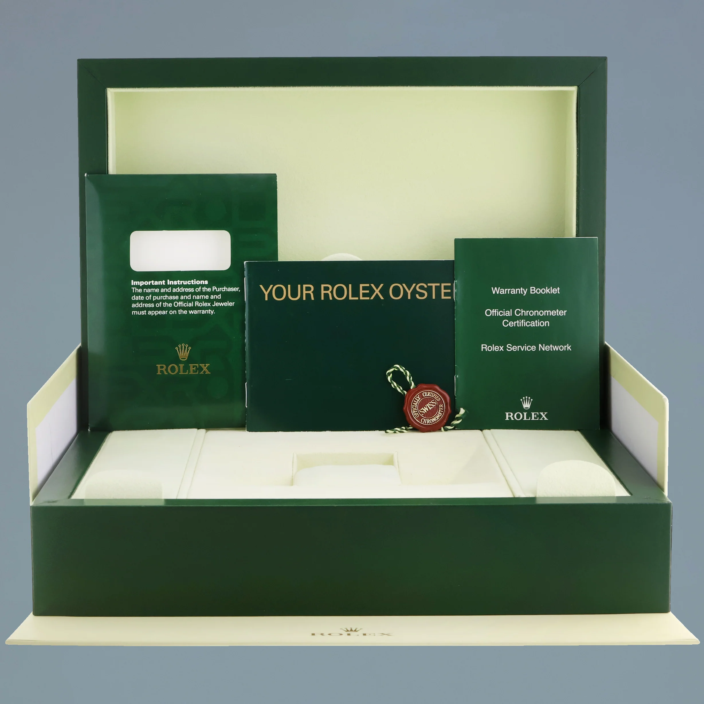 NOS STICKERED NEW Rolex Day-Date 41mm Blue Roman Platinum President 218206 Watch - Image 7