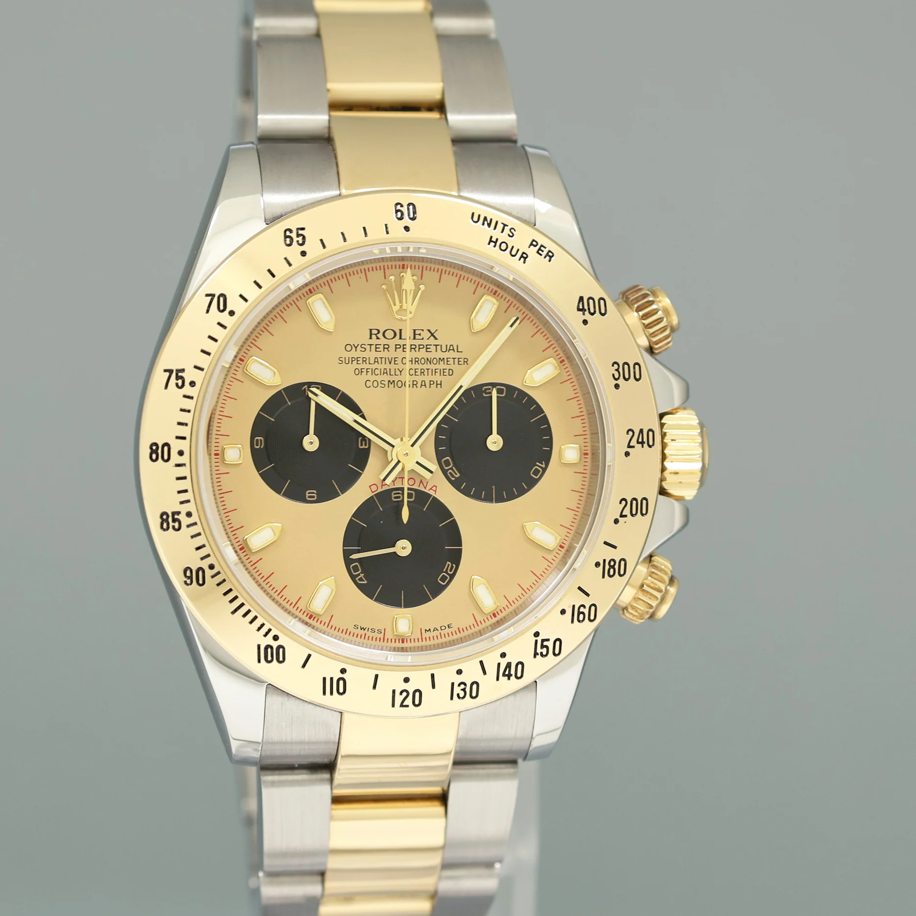 MINT Rolex Daytona 116523 Champagne Paul Newman Steel Yellow Gold Two Tone Watch - Image 3