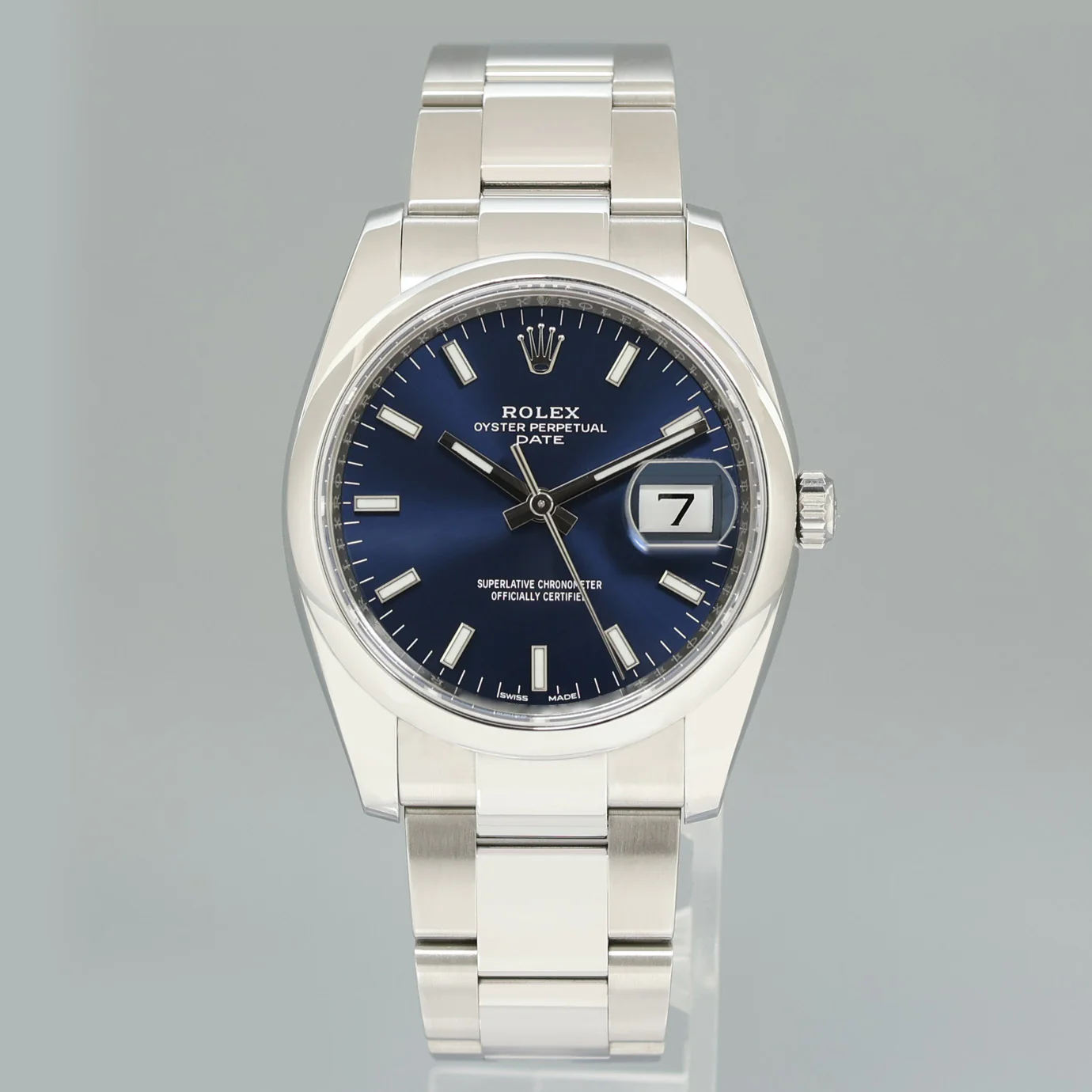 2020 MINT Rolex Oyster 115200 Blue Stick Oyster Perpetual Date 34mm Stainless Steel Watch Box - Image 2