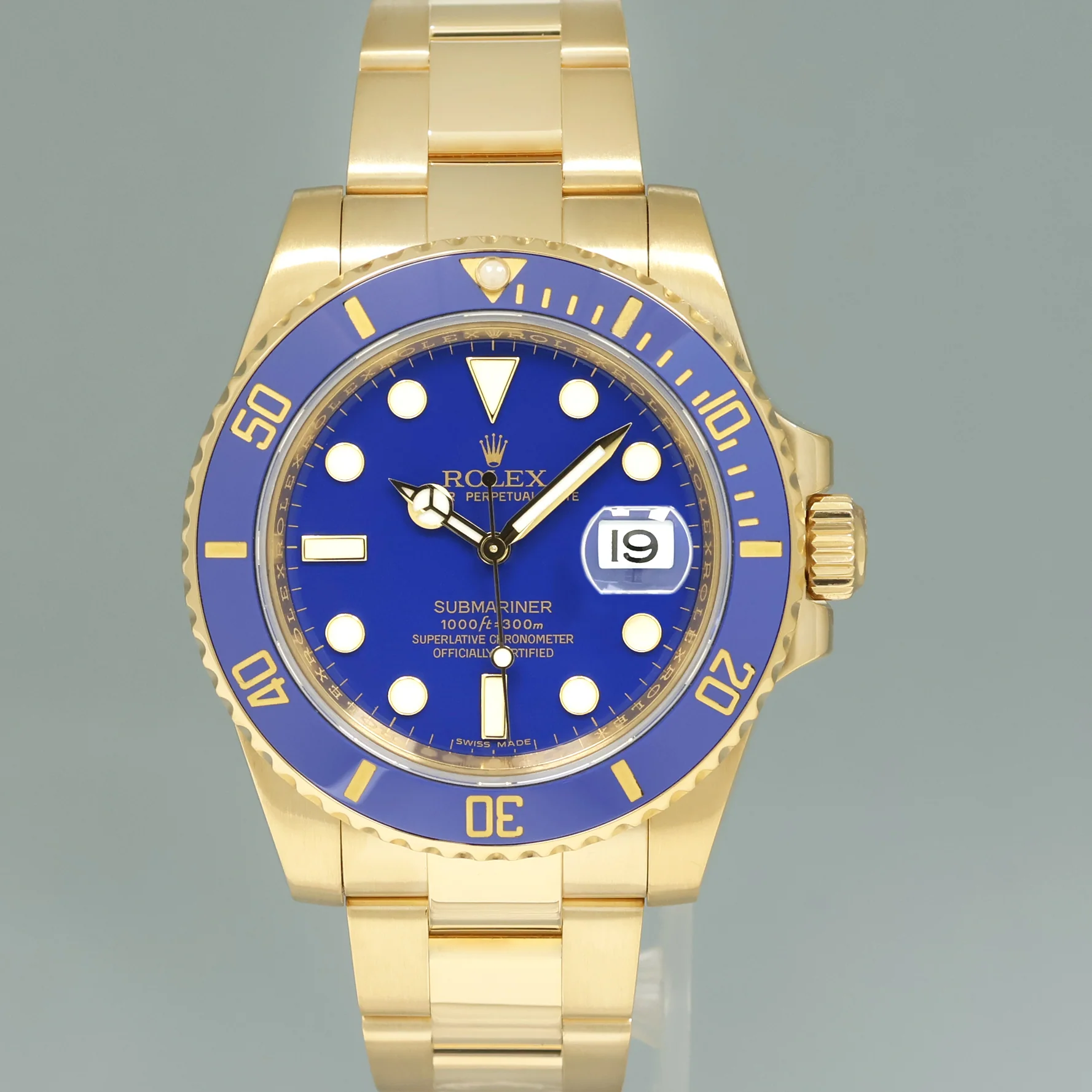 MINT Rolex Submariner Ceramic Flat Blue Smurf 116618LB Yellow Gold 40mm Watch Box - Image 2