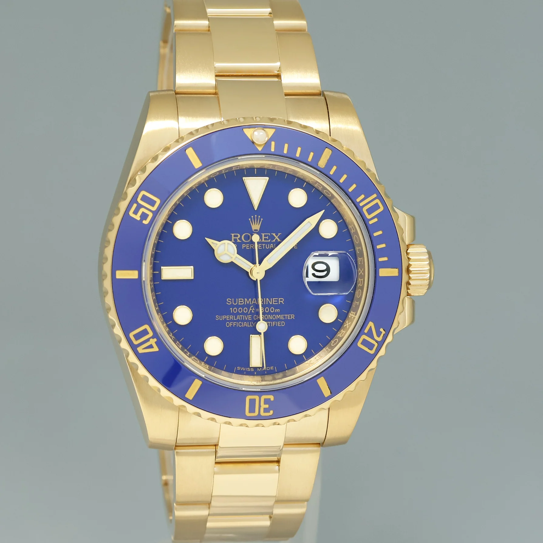 MINT Rolex Submariner Ceramic Flat Blue Smurf 116618LB Yellow Gold 40mm Watch Box - Image 3