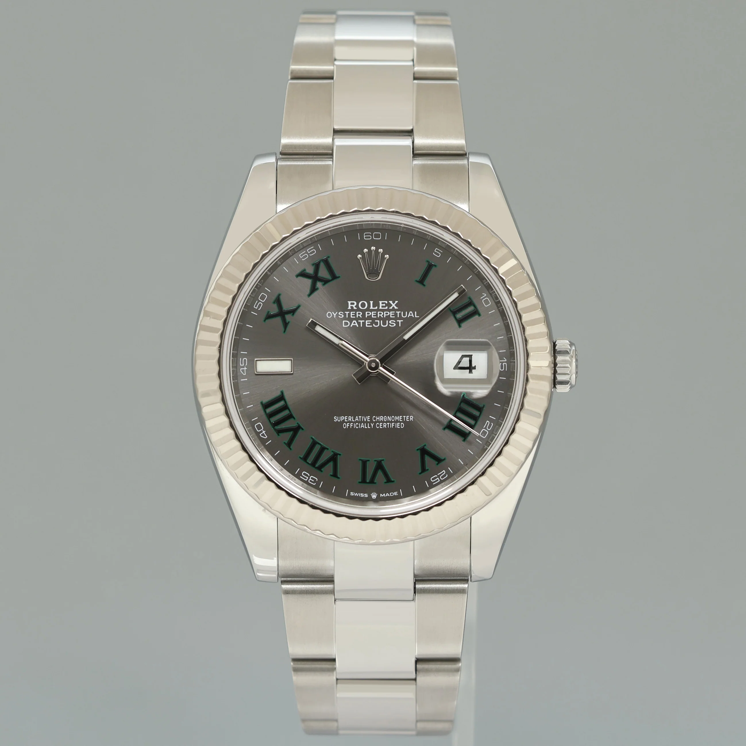 2026 NEW PAPERS Rolex DateJust 41 Wimbledon Dial Fluted Oyster Band 126334 Watch - Image 3