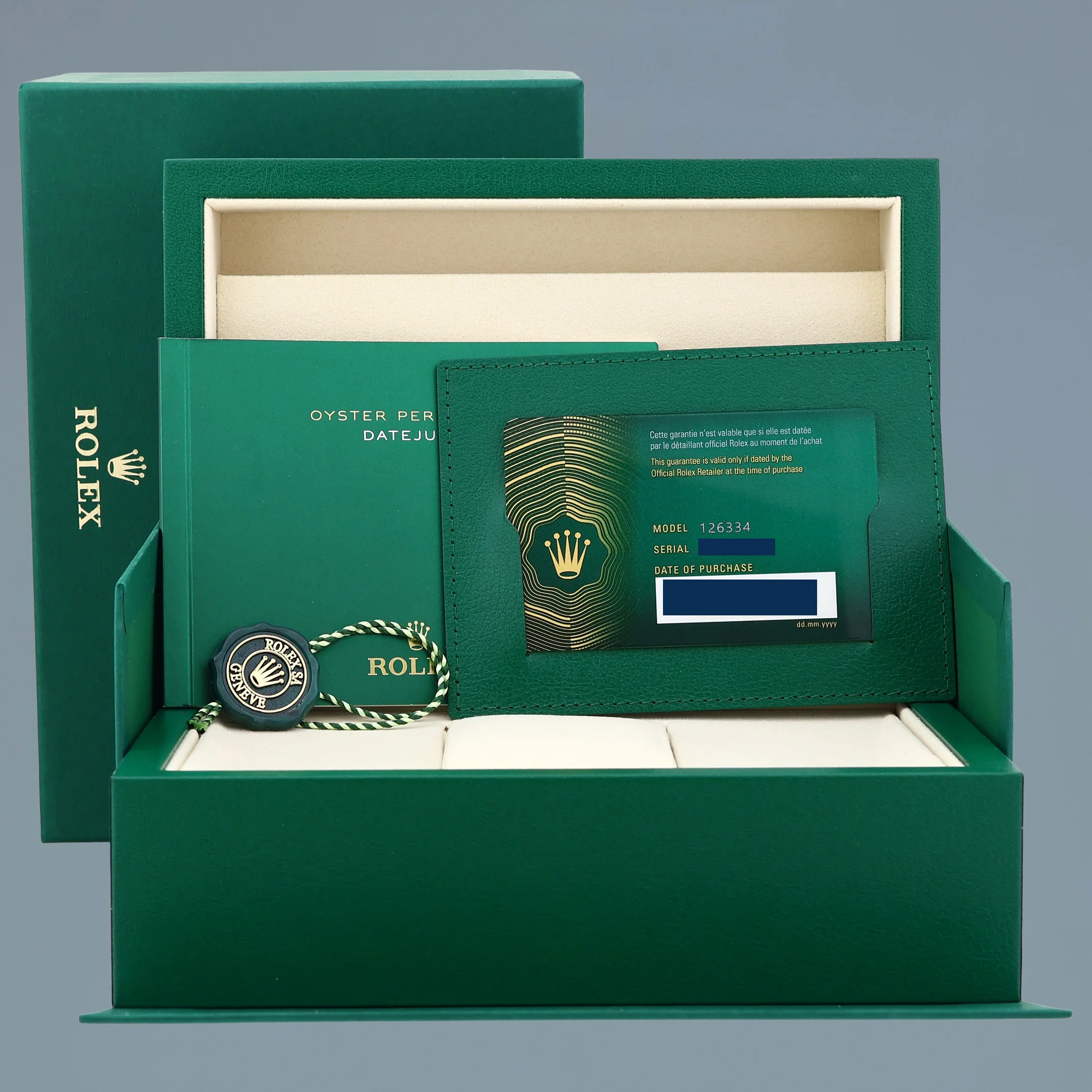 2026 NEW PAPERS Rolex DateJust 41 Wimbledon Dial Fluted Oyster Band 126334 Watch - Image 7