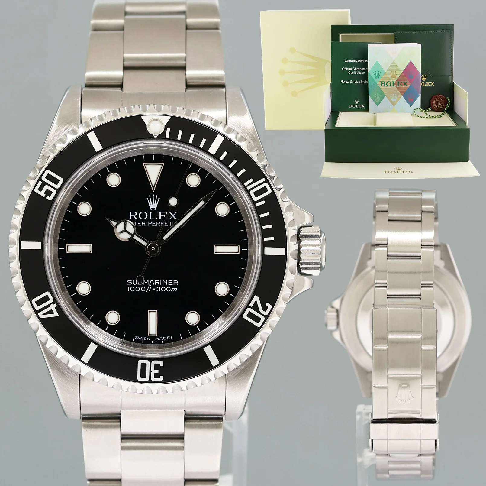 PAPERS 2005 MINT Rolex Submariner No-Date 2 Line Dial 14060M Steel Black Watch Box
