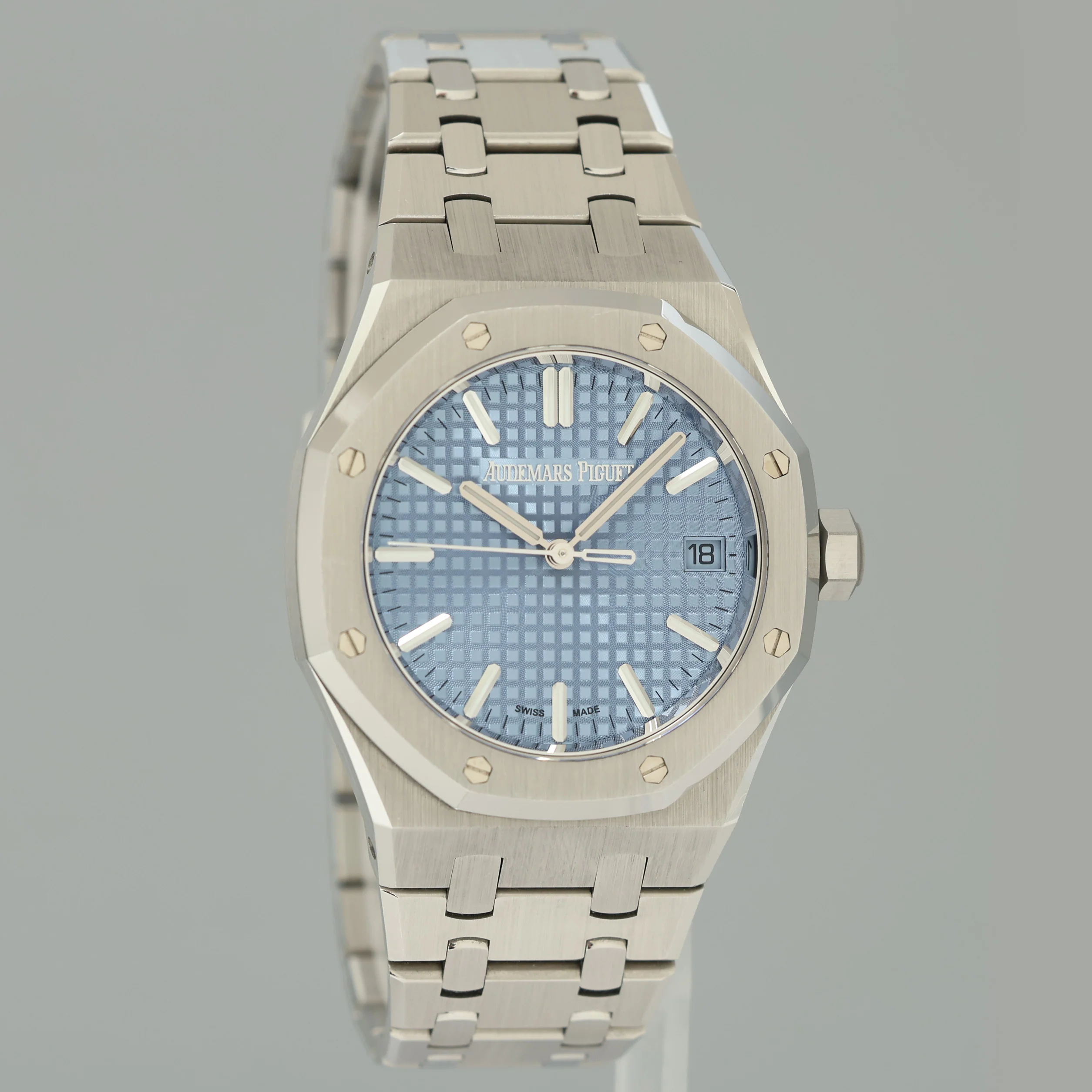 2026 Papers Audemars Piguet Royal Oak Steel 15550ST.OO.1356ST.08 Tiffany Blue Watch - Image 7