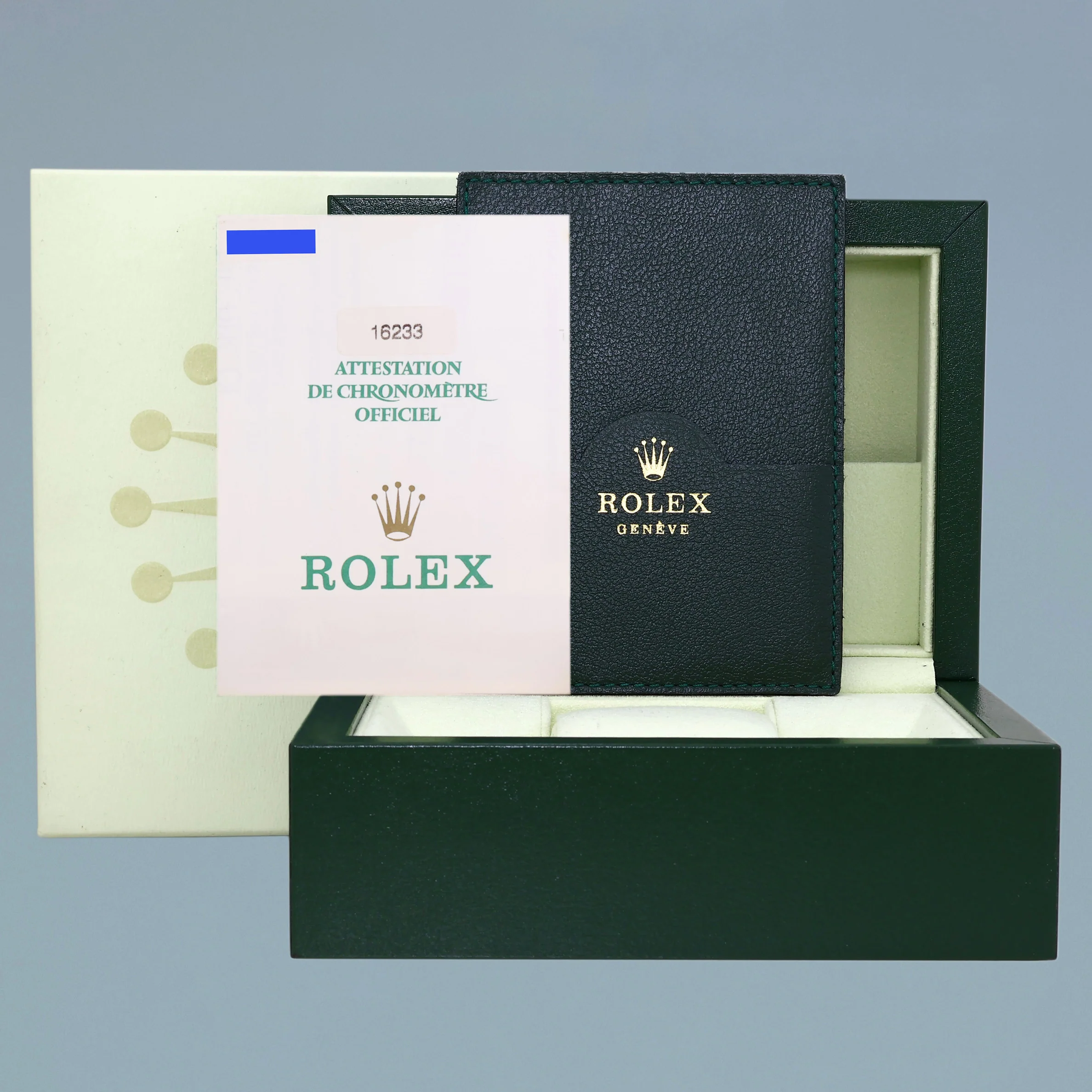 PAPERS DIAMOND Pearl Rolex DateJust 16233 Two-Tone Yellow Gold Jubilee Watch Box - Image 7