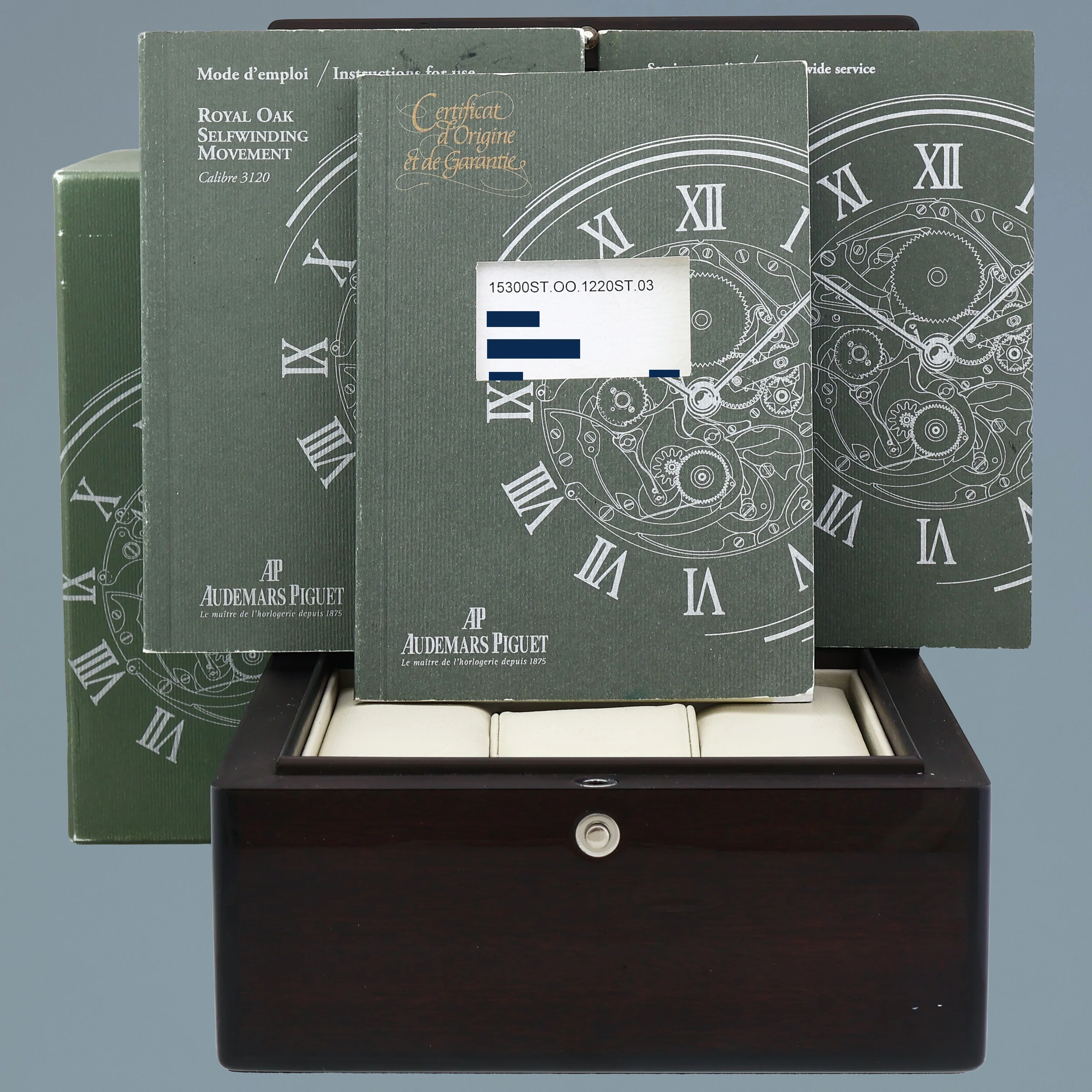 PAPERS MINT 15300ST Audemars Piguet Royal Oak Black 39mm Steel Date Watch Box - Image 7