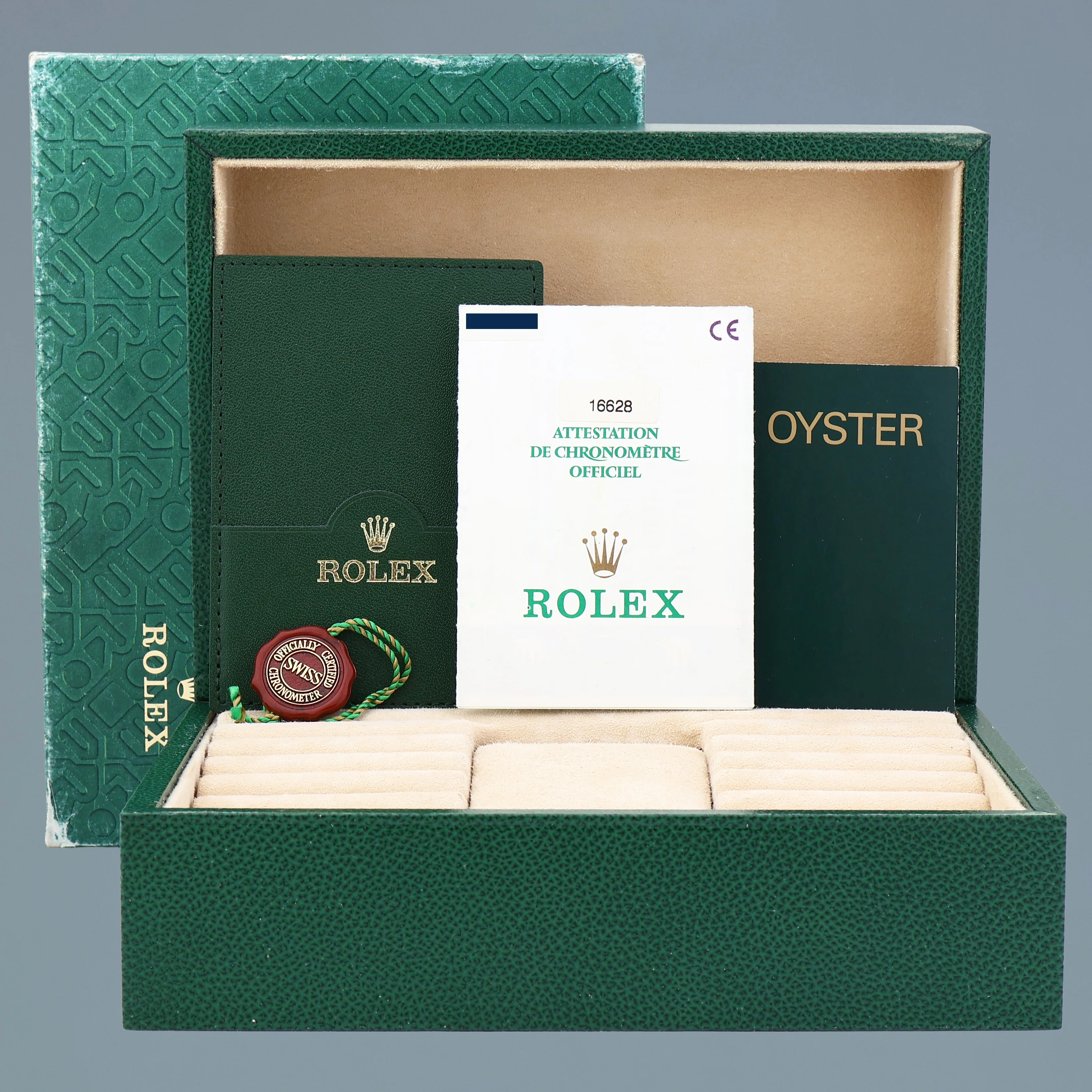 PAPERS MINT Rolex 40mm Yacht-Master 18k Yellow Gold 16628 White Sapphire Watch Box - Image 2