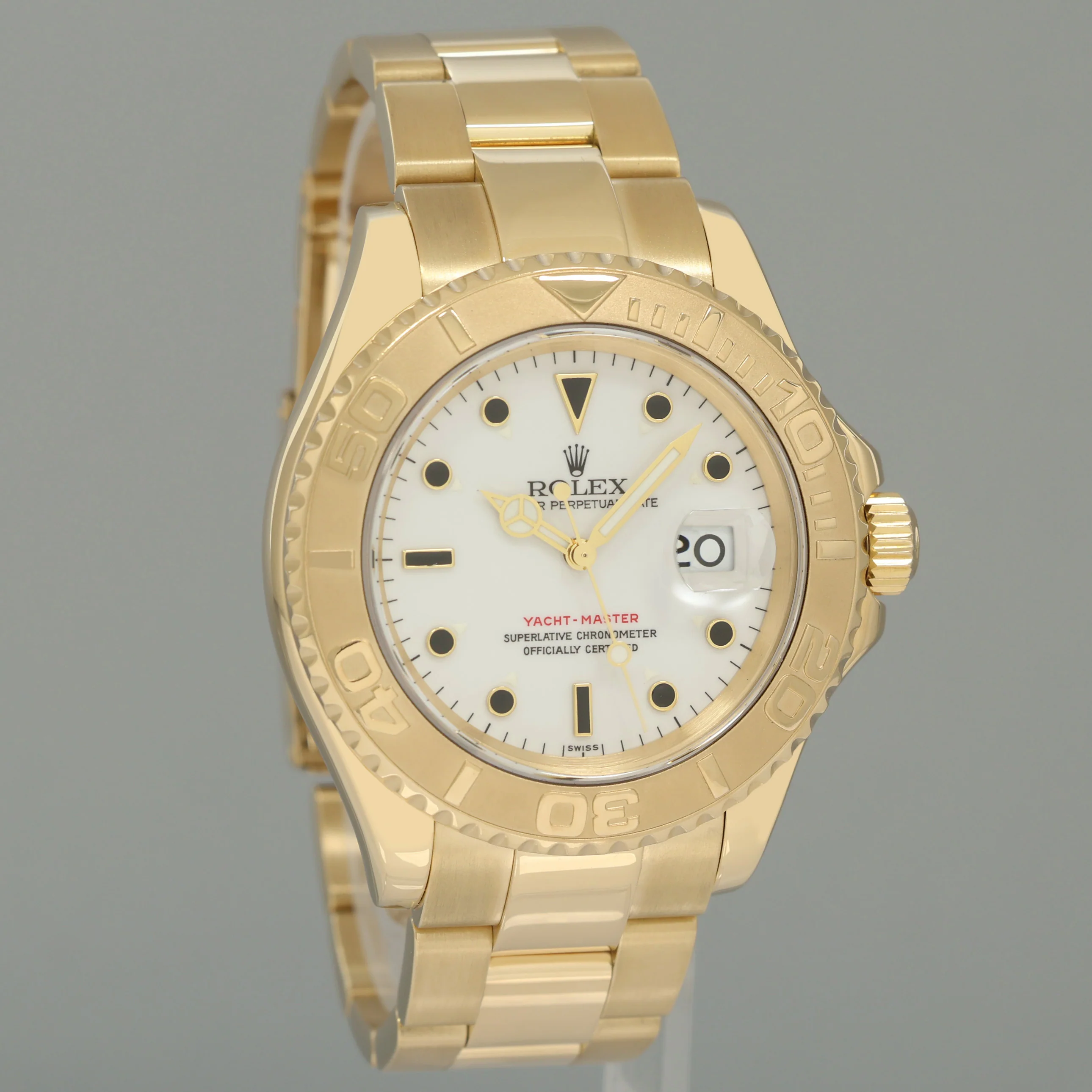 PAPERS MINT Rolex 40mm Yacht-Master 18k Yellow Gold 16628 White Sapphire Watch Box - Image 7