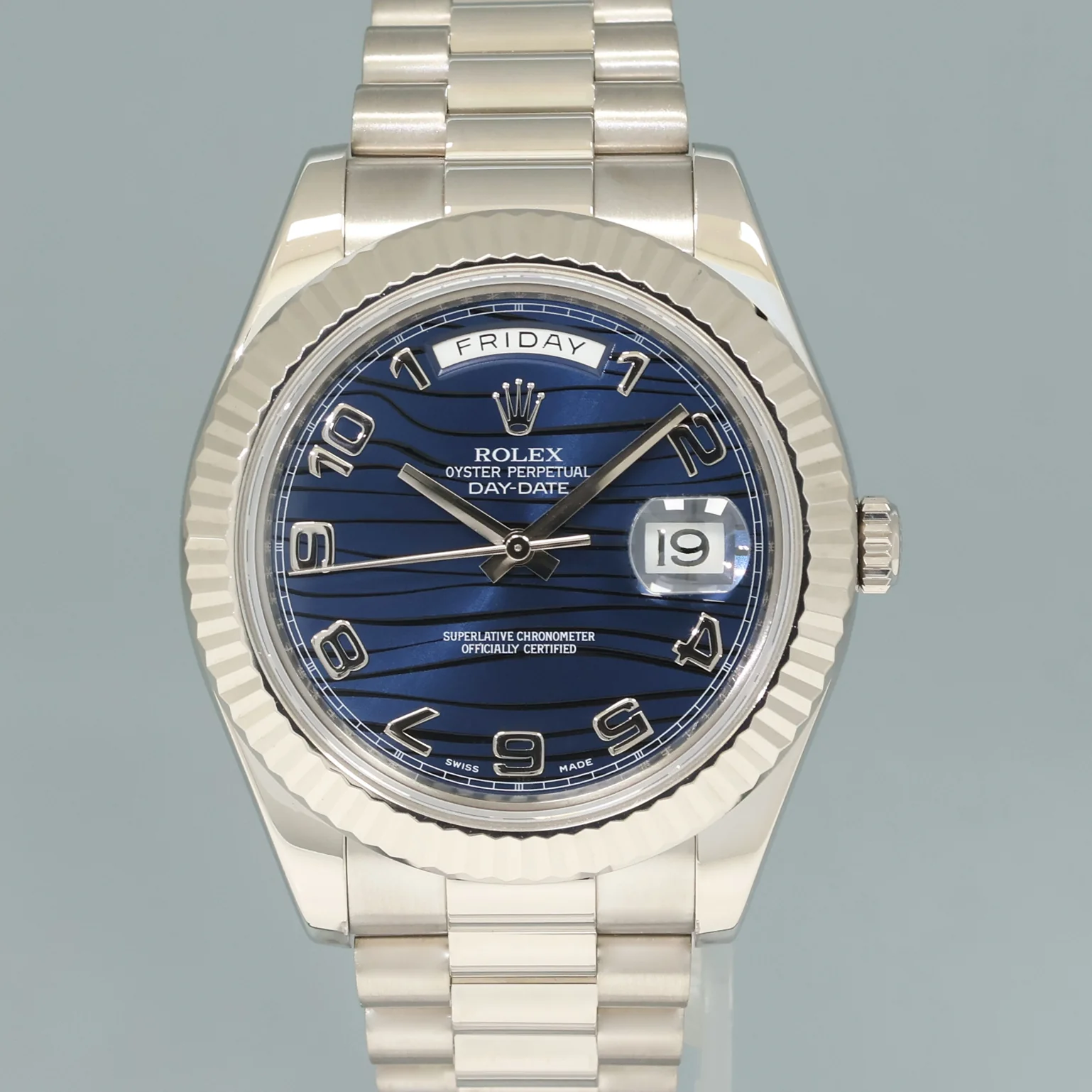 PAPERS MINT Rolex Day Date 2 President 218239 White Gold 41mm Blue Wave Watch Box - Image 2