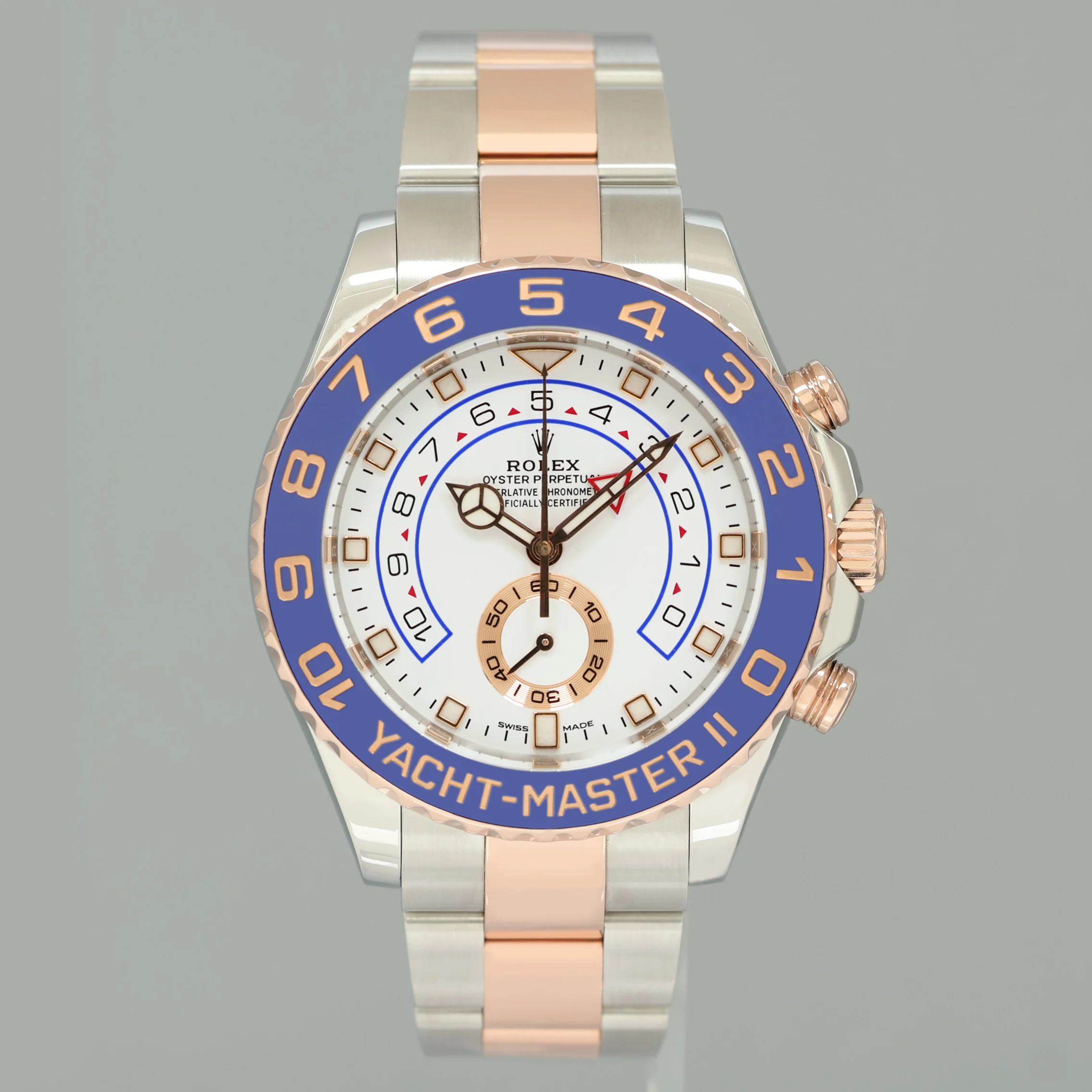 PAPERS MINT Rolex Yacht-Master II 116681 Steel Everose Gold Mercedes Hands Watch Box - Image 2