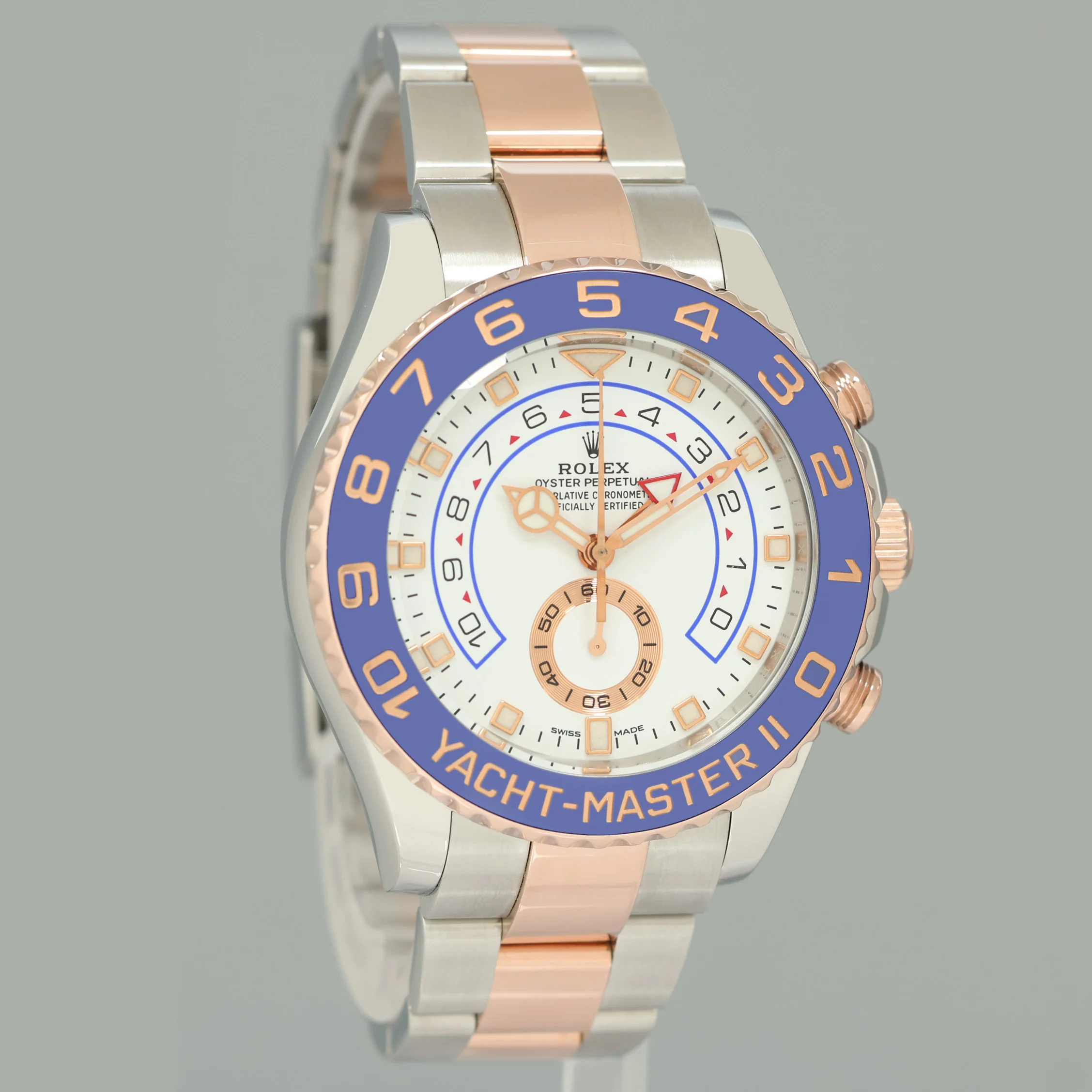 PAPERS MINT Rolex Yacht-Master II 116681 Steel Everose Gold Mercedes Hands Watch Box - Image 3