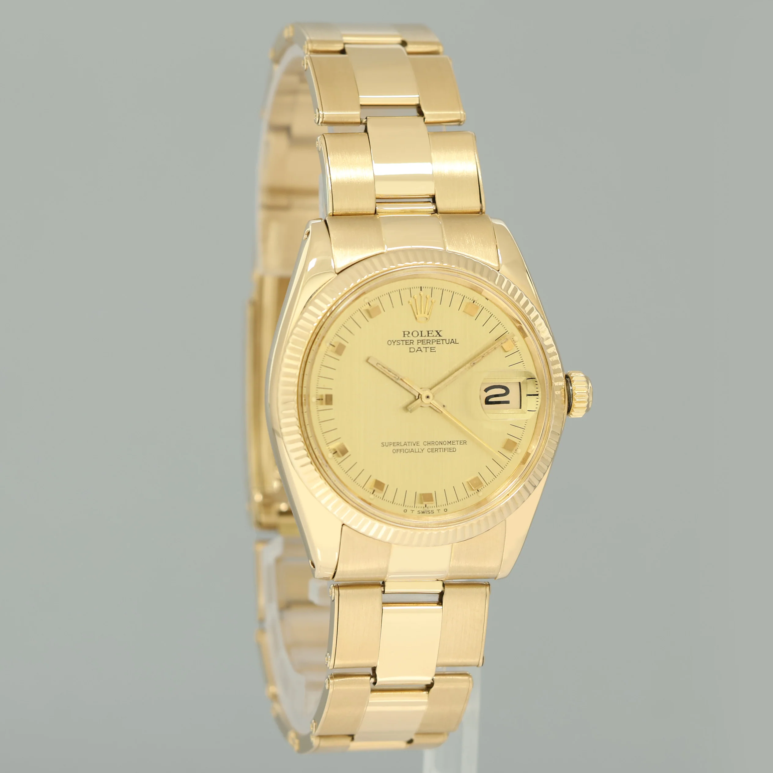 Rolex Date 34mm Oyster Perpetual 1503 Yellow Gold Champagne Watch Box - Image 3